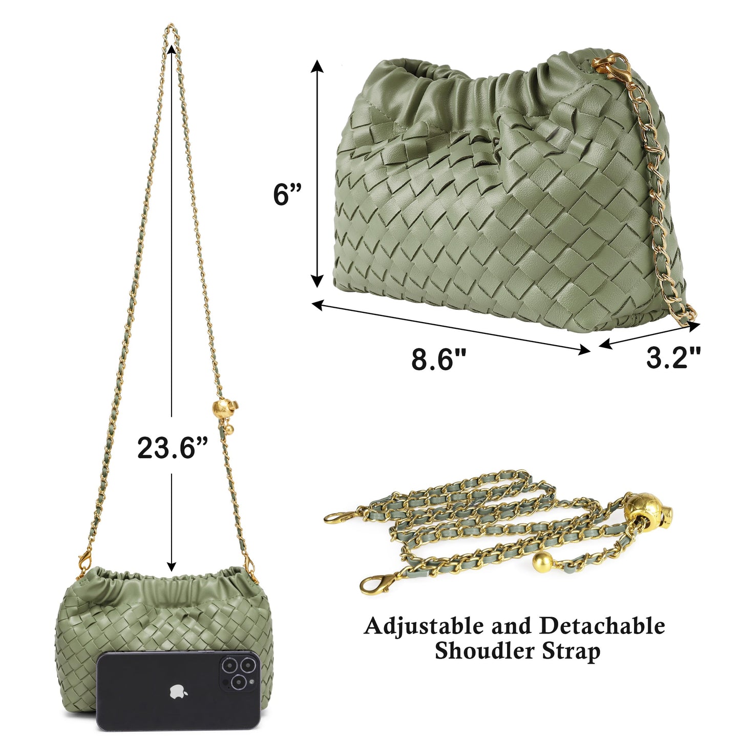 Small Crossbody Bag For Women Trendy.Dumpling Bag Clutch Purse For Women Evening Bag Cloud Purse Vegan Leather Hobo Bag