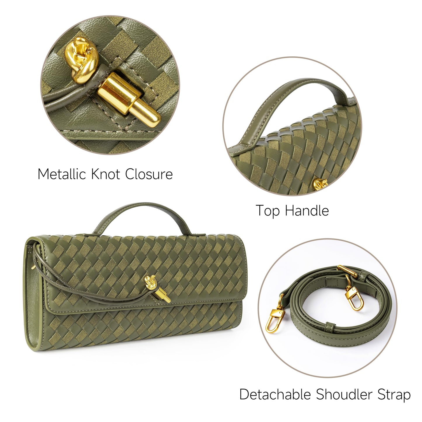 Joryin Woven Purse for Women Evening Clutch Woven Leather & Suede Handbags Crossbody Bag Suede Purse Formal Evening Bag