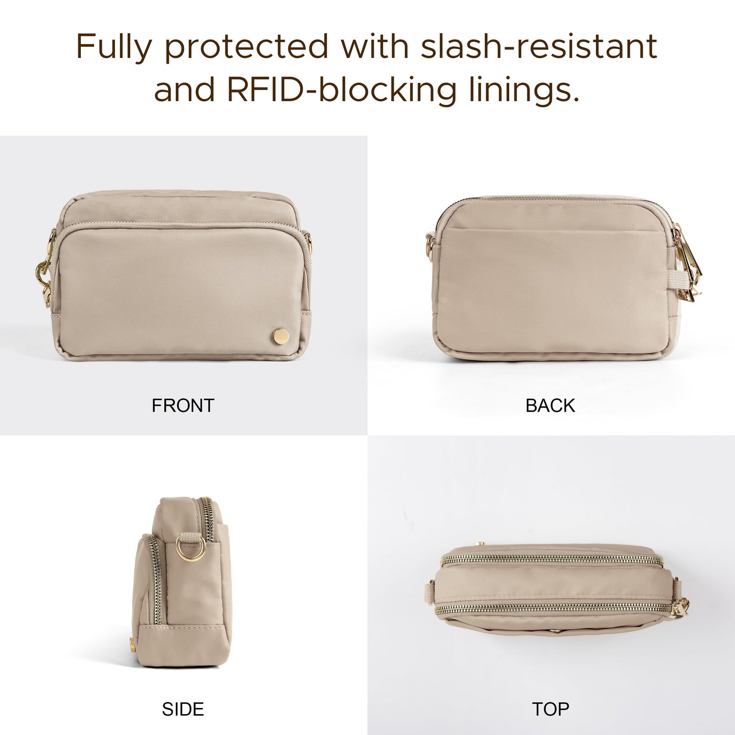 Joryin Anti Theft Crossbody Bag for Women, Slash-resistant RFID Blocking Travel Purses, Small Shoulder Bag Handbag, Nylon