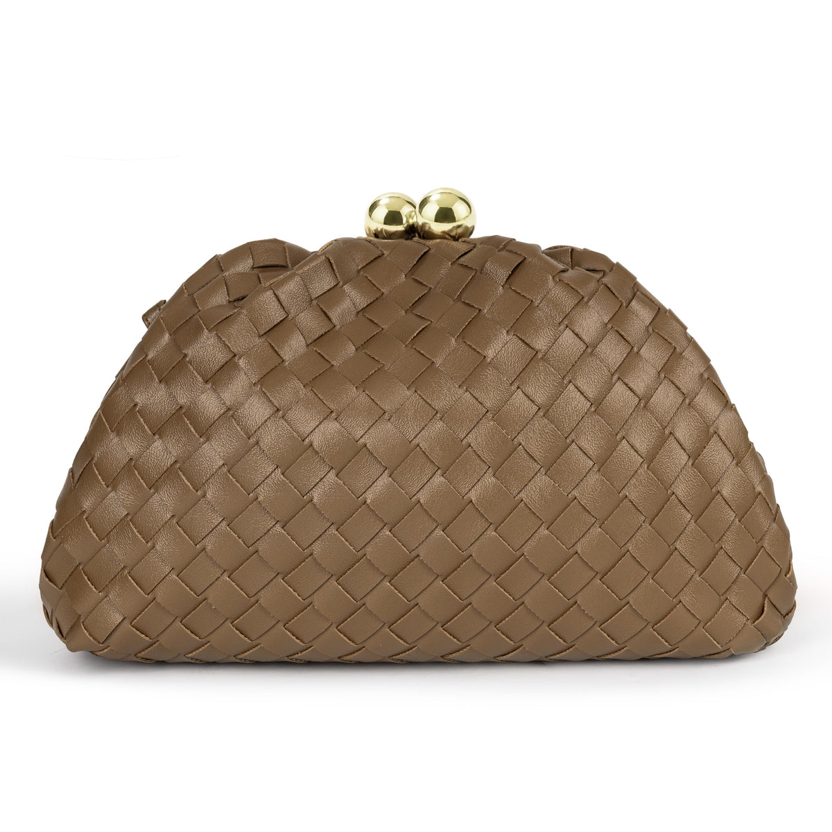 Joryin Formal Evening Bag Woven Shoulder Clutch Purse for Women Wedding. Dumpling Bag Crossbody Handbag Vegan Leather.
