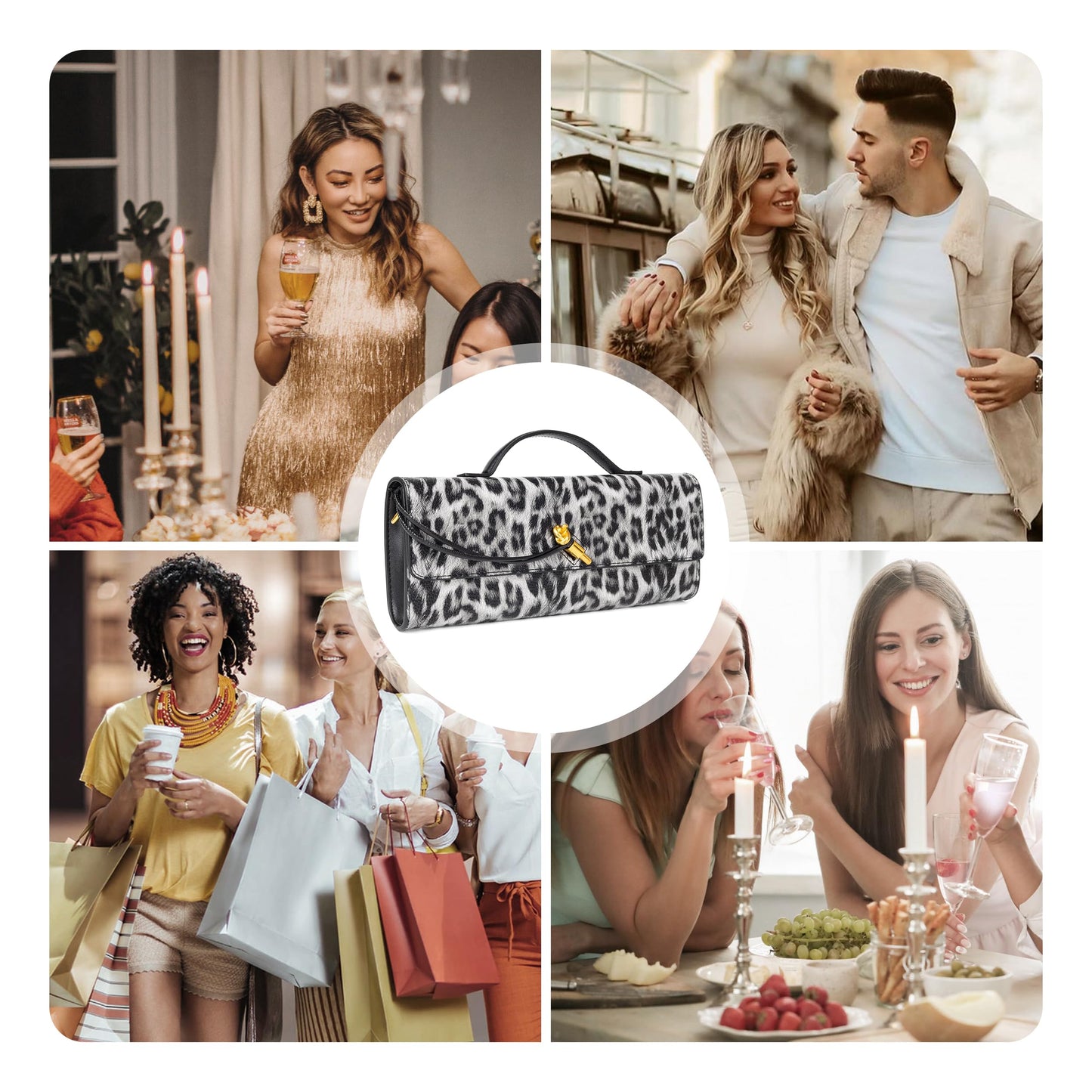 Joryin Woven Purse for Women Evening Clutch Woven Leather & Suede Handbags Crossbody Bag Suede Purse Formal Evening Bag