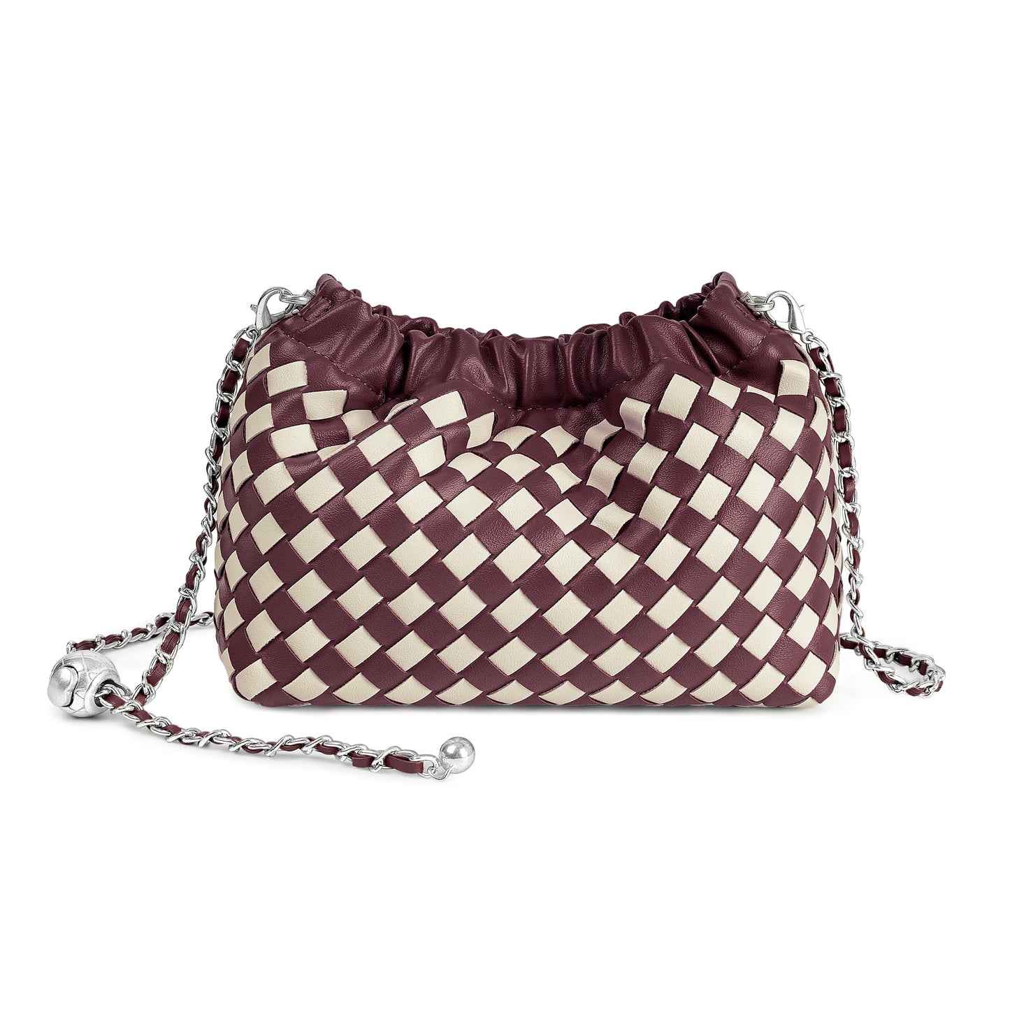 Joryin Woven Women's Crossbody Bag & Evening Purse, Trendy Dumpling Clutch & Hobo Cloud Shoulder Bag Trendy Dumpling Clutch Woven Suede-lightbrown