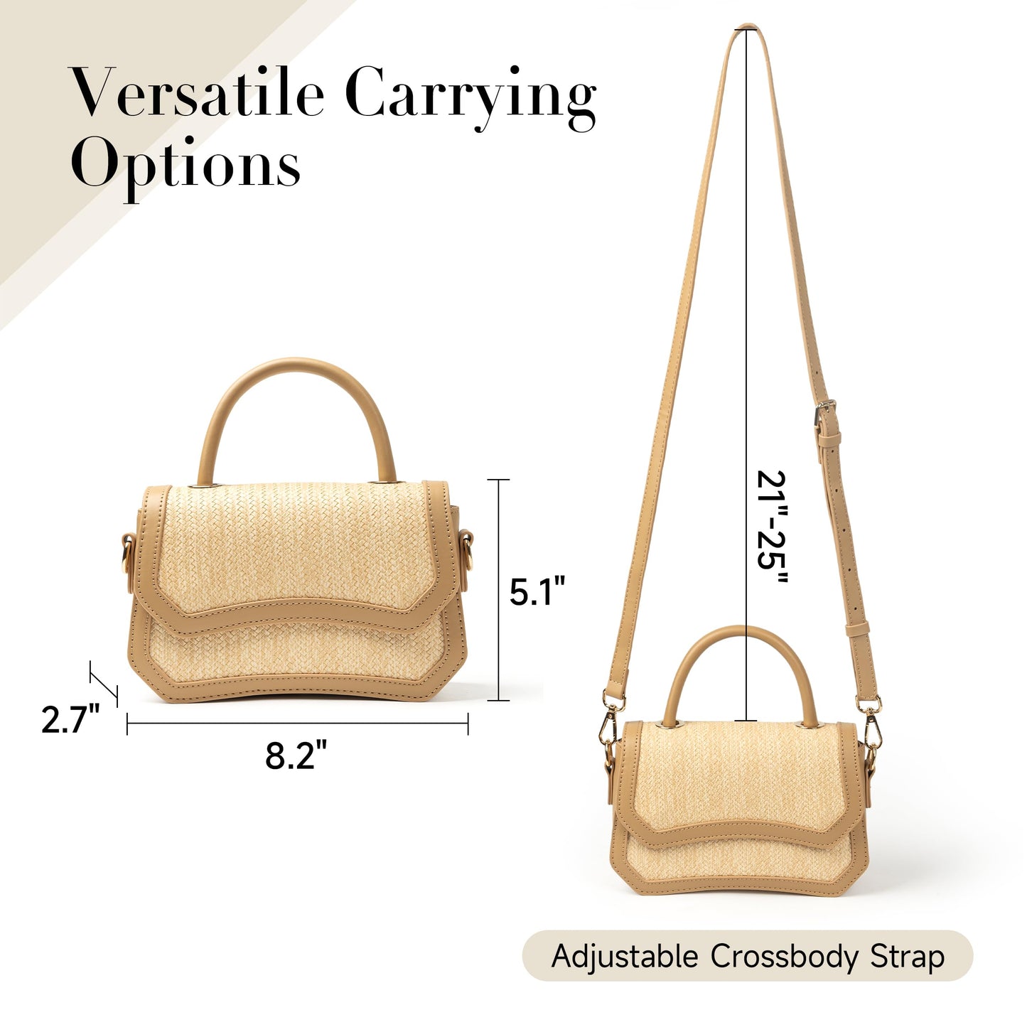 Joryin Straw Crossbody Purse for Women. Woven Top Handle Bag Hobo Handbag Flap Small Straw Beach Bag for Summer