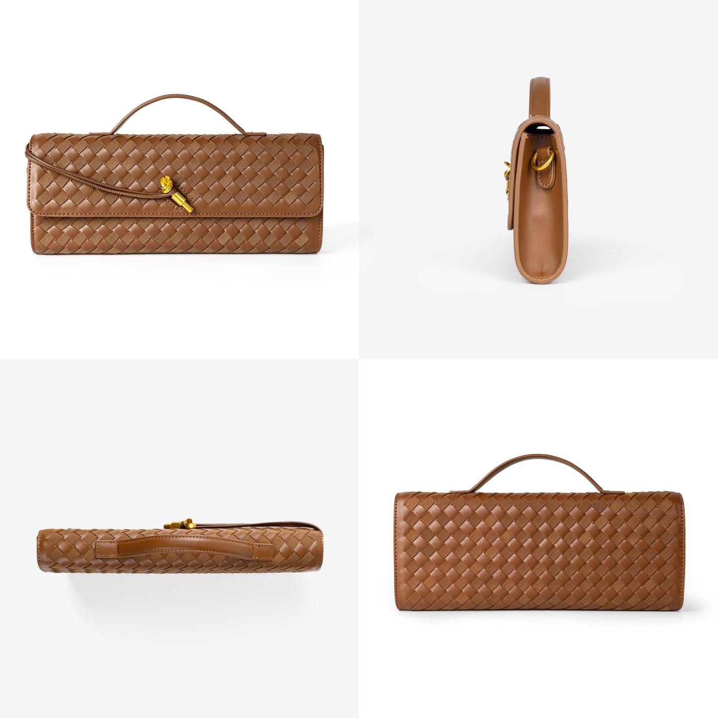 Joryin Woven Purse for Women Evening Clutch Woven Leather & Suede Handbags Crossbody Bag Suede Purse Formal Evening Bag