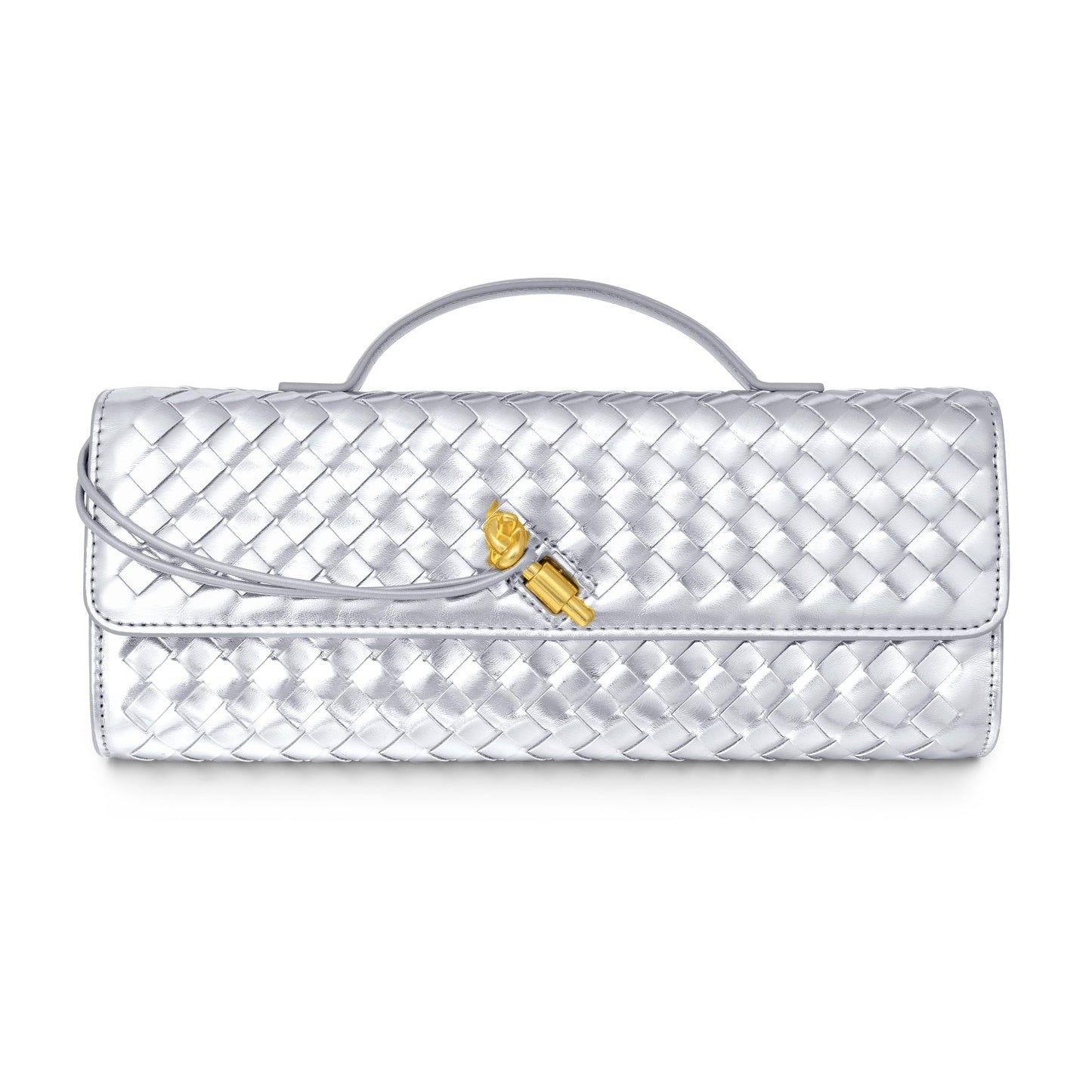 Joryin Woven Purse for Women Evening Clutch Woven Leather Handbags Crossbody Bag Purse Formal Evening Bag, Vegan Leather