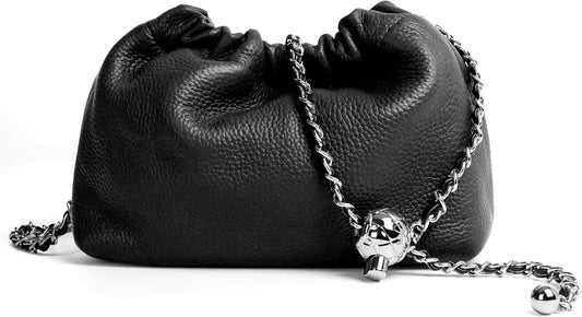 Joryin Trendy Dumpling Women's Crossbody Bag - Evening Clutch Vegan & Genuine Leather Hobo Cloud Purse