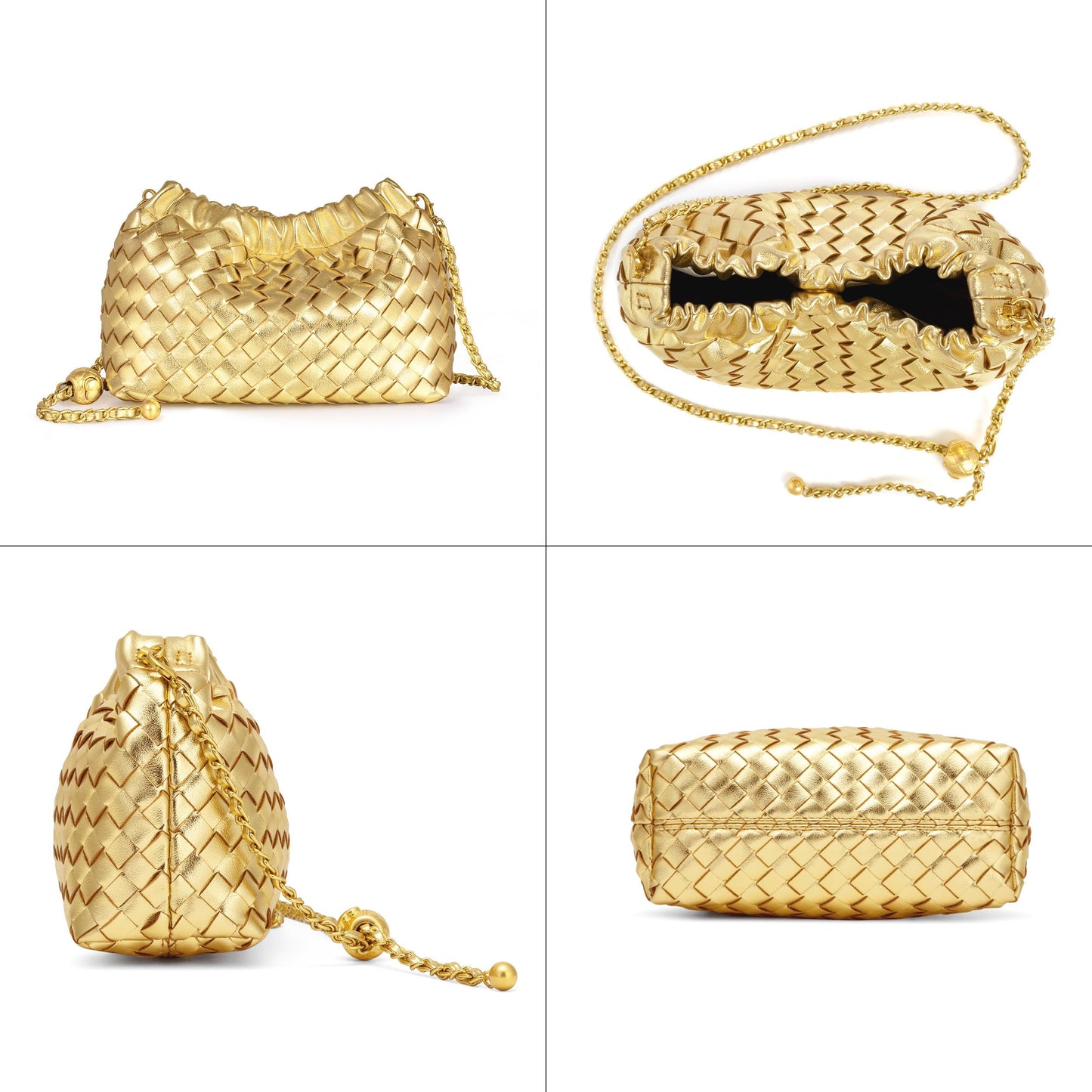 Joryin Woven Women's Crossbody Bag & Evening Purse, Trendy Dumpling Clutch & Hobo Cloud Shoulder Bag Trendy Dumpling Clutch