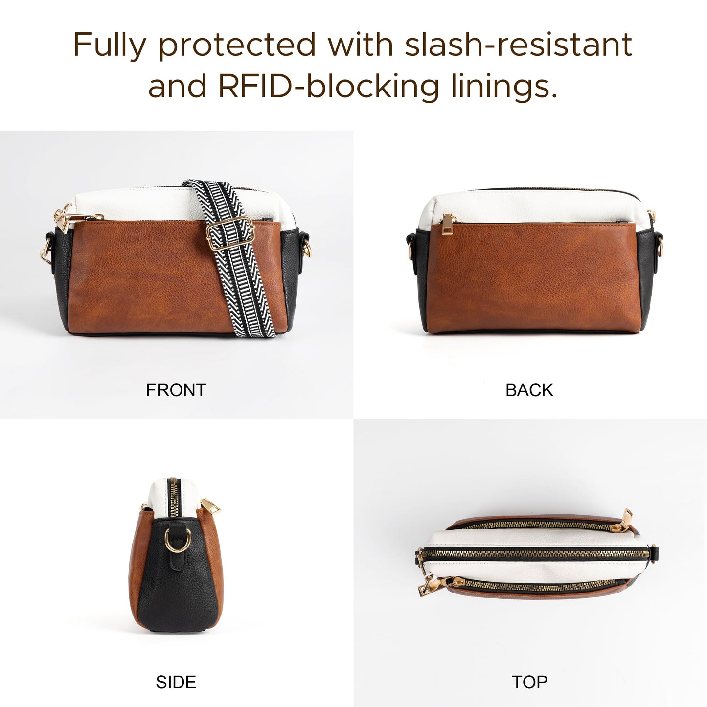 Anti Theft Crossbody Bag for Women, Slash-resistant RFID Blocking Travel Purses, Small Shoulder Bag Handbag