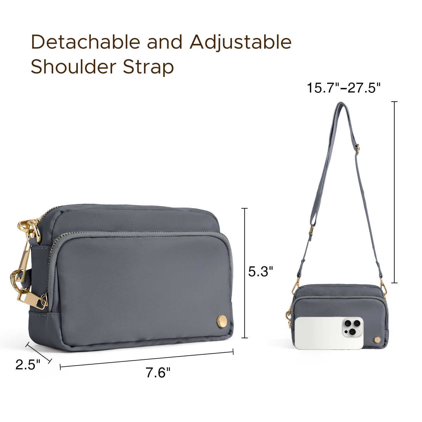 Joryin Anti Theft Crossbody Bag for Women, Slash-resistant RFID Blocking Travel Purses, 1.35L/3L Shoulder Bag, Nylon