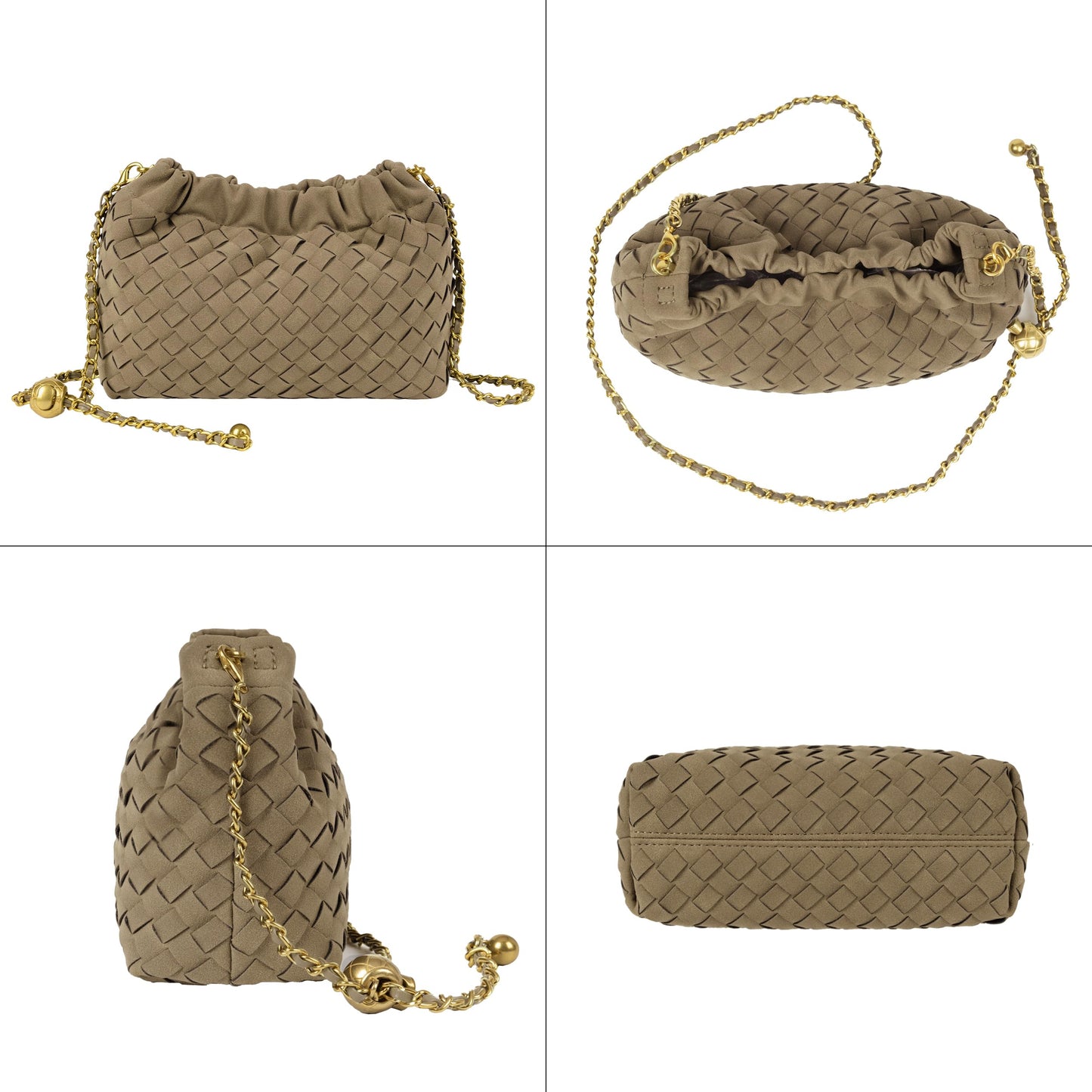Joryin Woven Women's Crossbody Bag & Evening Purse, Trendy Dumpling Clutch & Hobo Cloud Shoulder Bag Trendy Dumpling Clutch