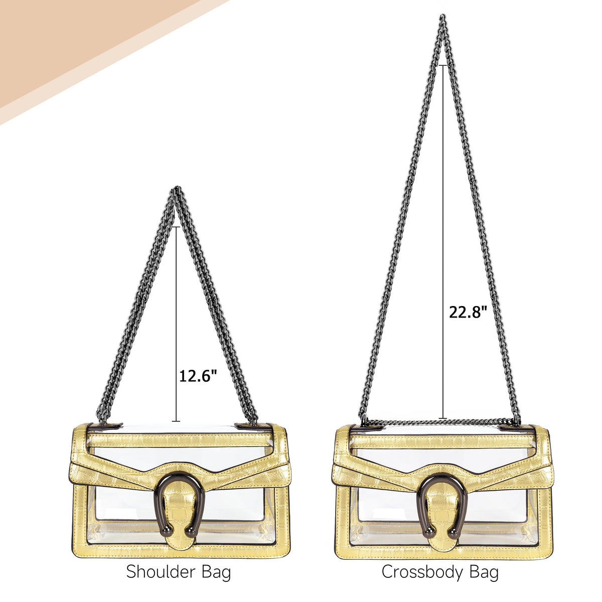 Joryin Yellow Women's Small Hobo Handbag with Chain Strap and Jetted Pocket