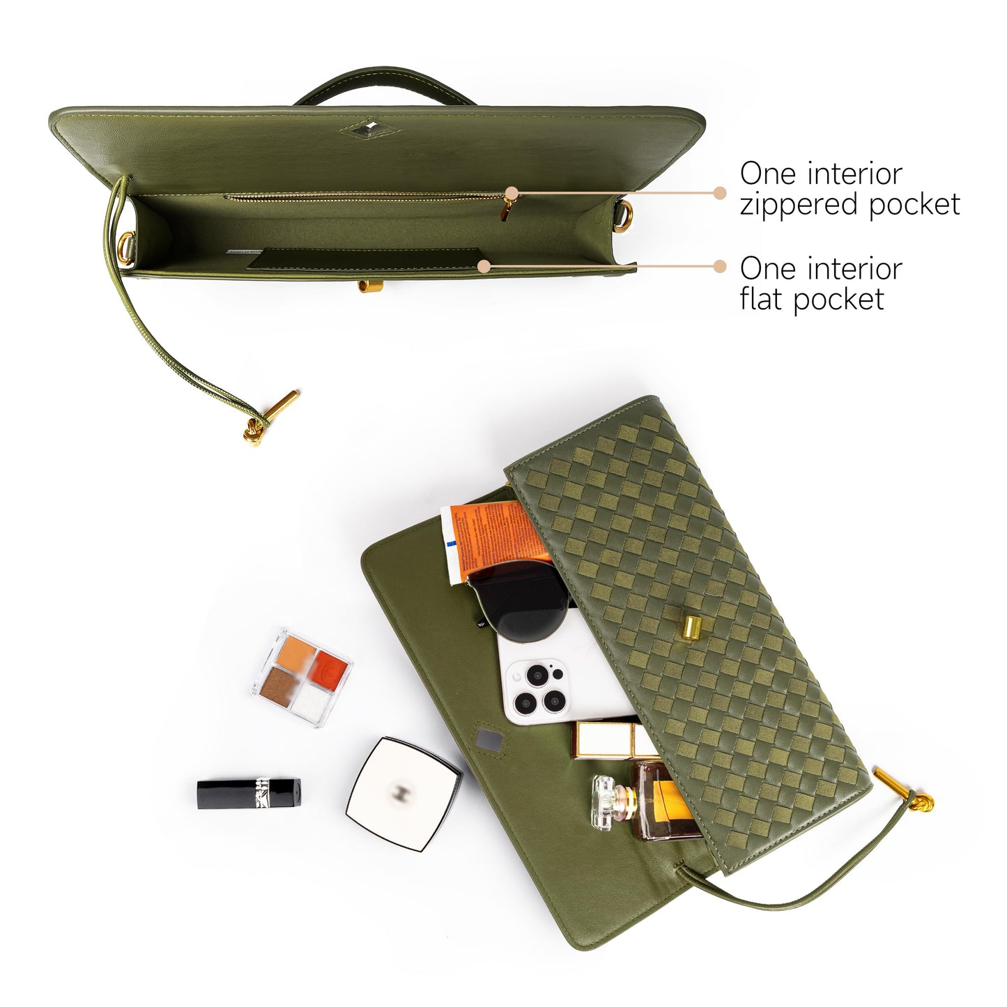 Joryin Woven Purse for Women Evening Clutch Woven Leather & Suede Handbags Crossbody Bag Suede Purse Formal Evening Bag