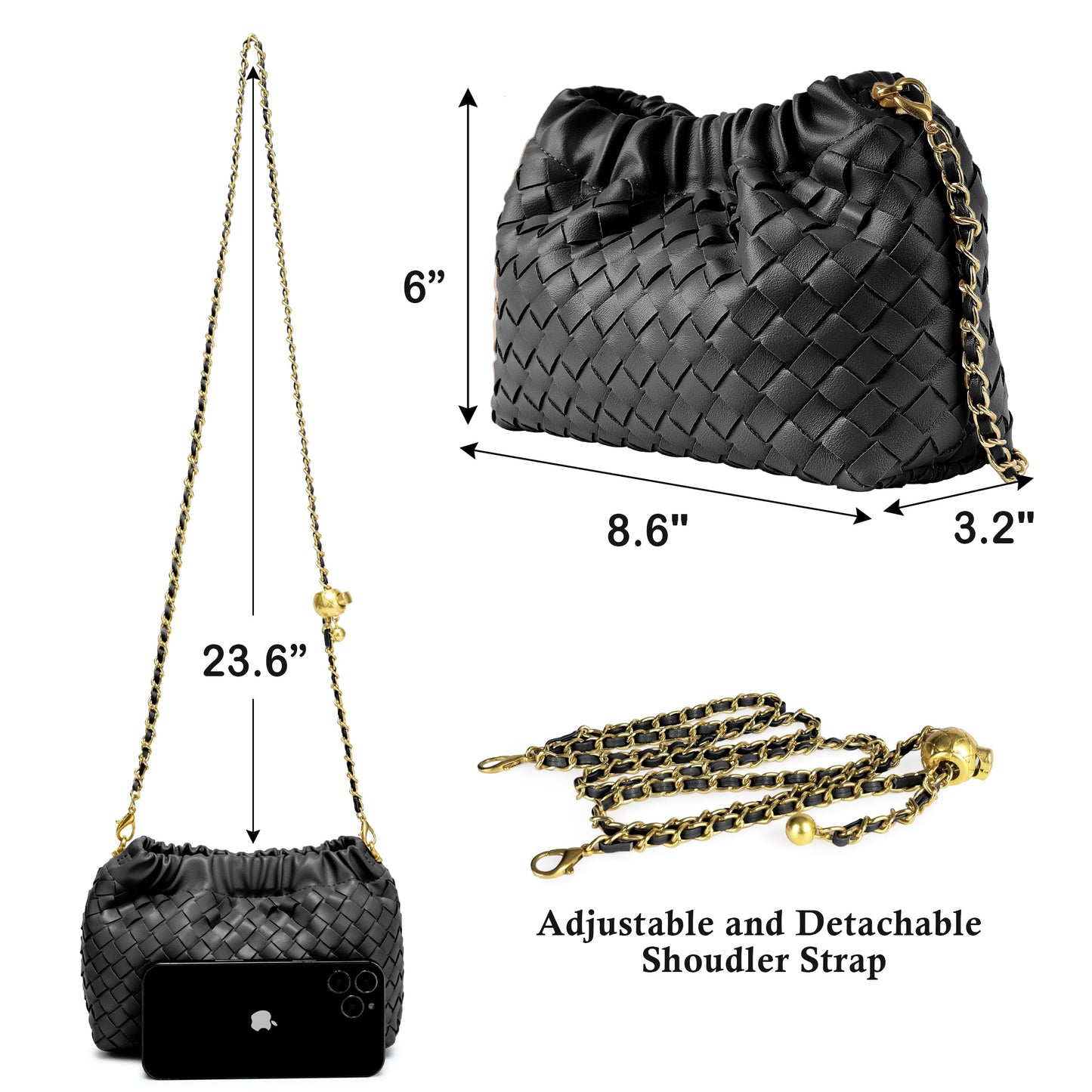 Small Crossbody Bag For Women Trendy.Dumpling Bag Clutch Purse For Women Evening Bag Cloud Purse Vegan Leather Hobo Bag