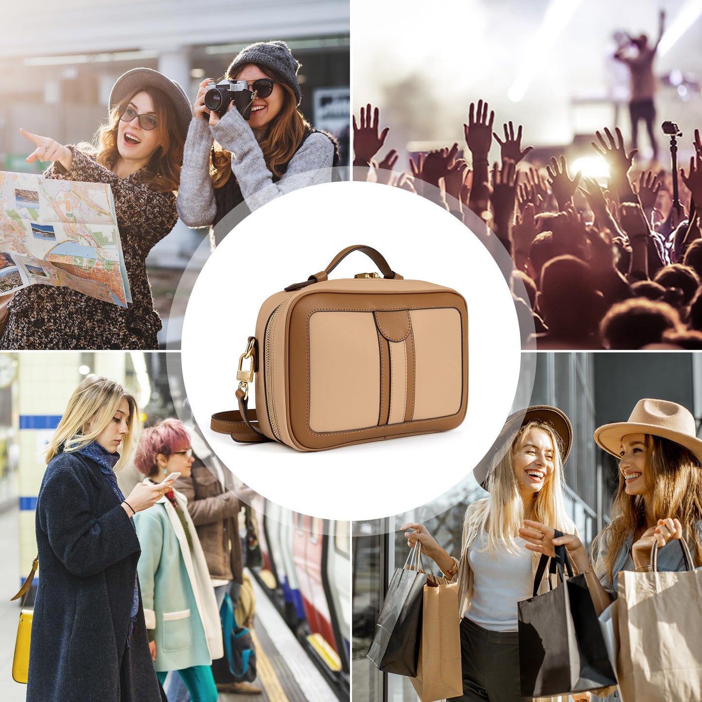 Anti Theft Crossbody Bag For Women Men Trendy. Rfid Blocking Bag Locking Zippered Travel Bag Top Handle Shoulder Handbags