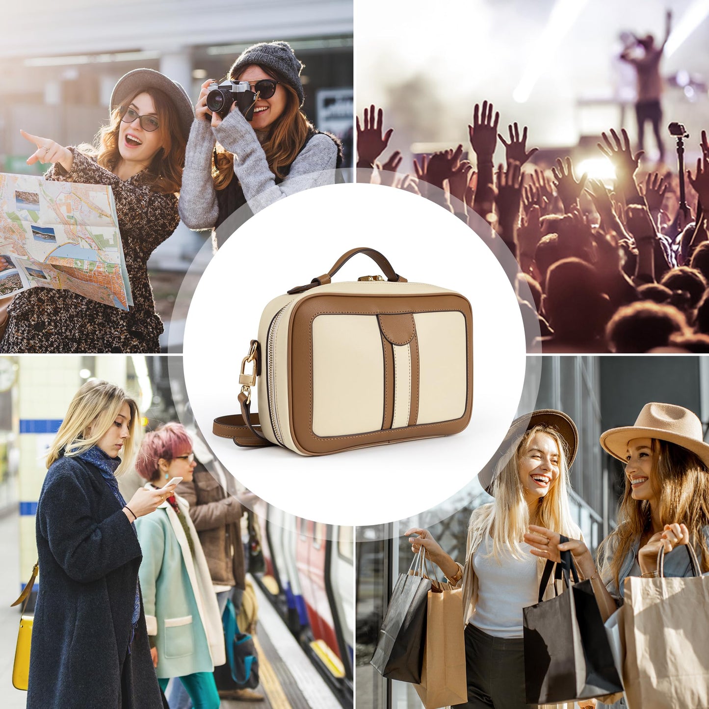 Anti Theft Crossbody Bag For Women Men Trendy. Rfid Blocking Bag Locking Zippered Travel Bag Top Handle Shoulder Handbags