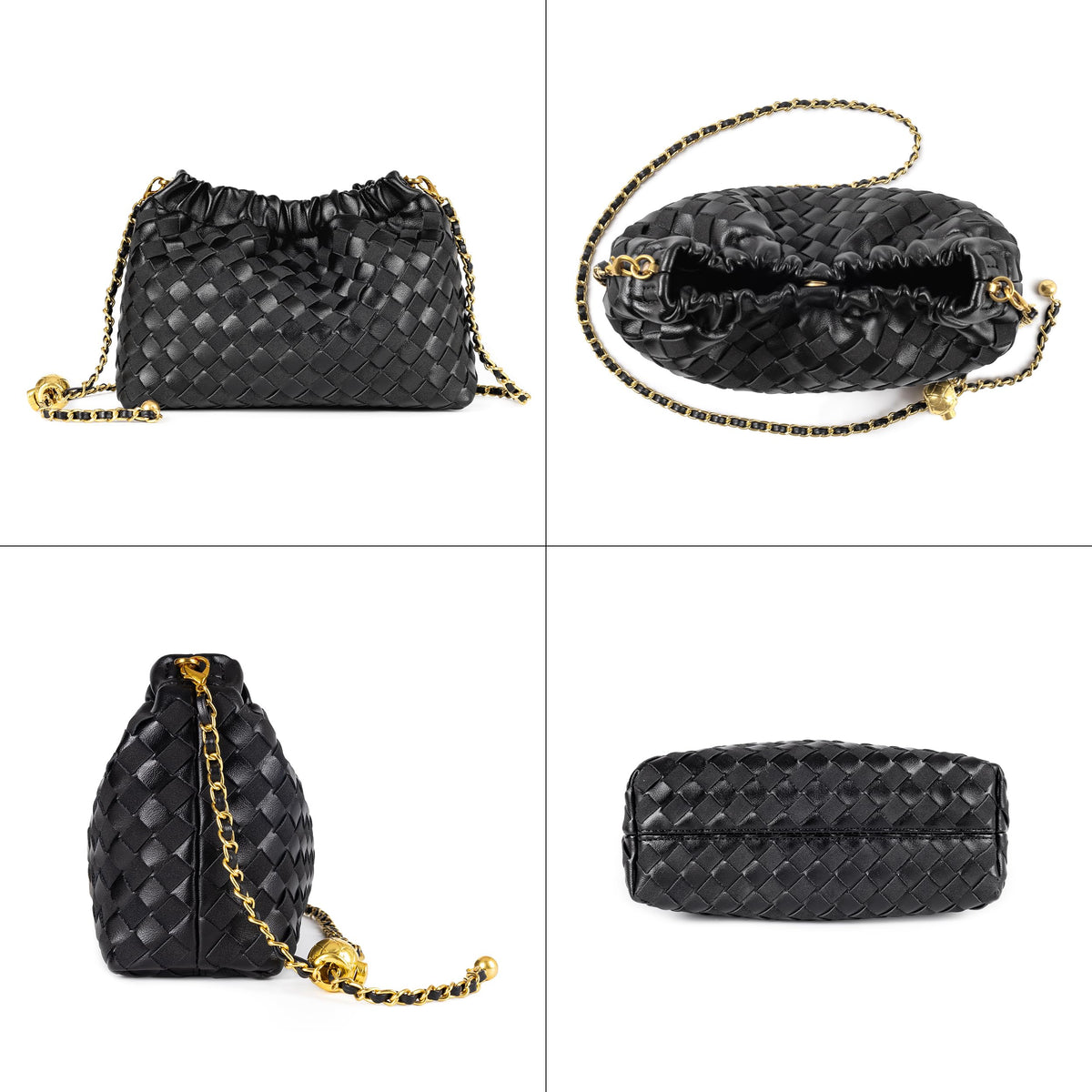 Joryin Woven Women's Crossbody Bag & Evening Purse, Trendy Dumpling Clutch & Hobo Cloud Shoulder Bag Trendy Dumpling Clutch