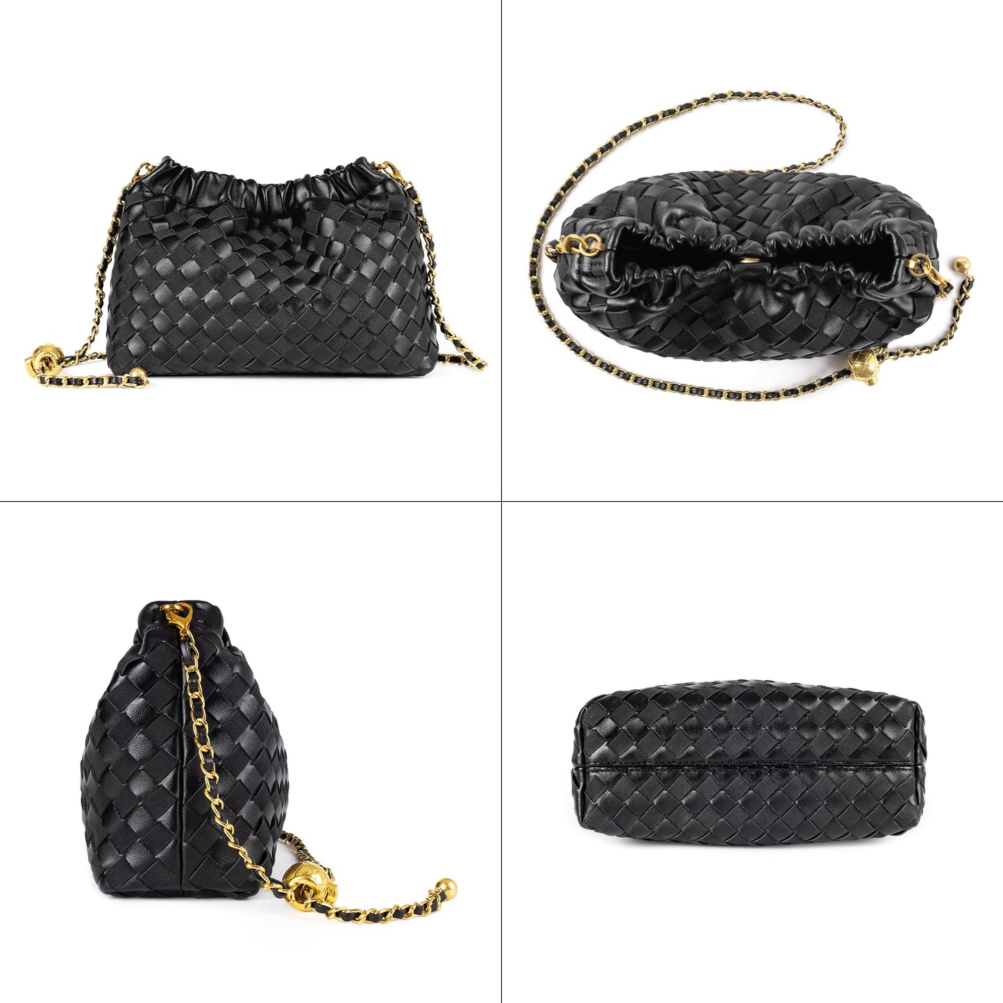 Joryin Woven Women's Crossbody Bag & Evening Purse, Trendy Dumpling Clutch & Hobo Cloud Shoulder Bag Trendy Dumpling Clutch