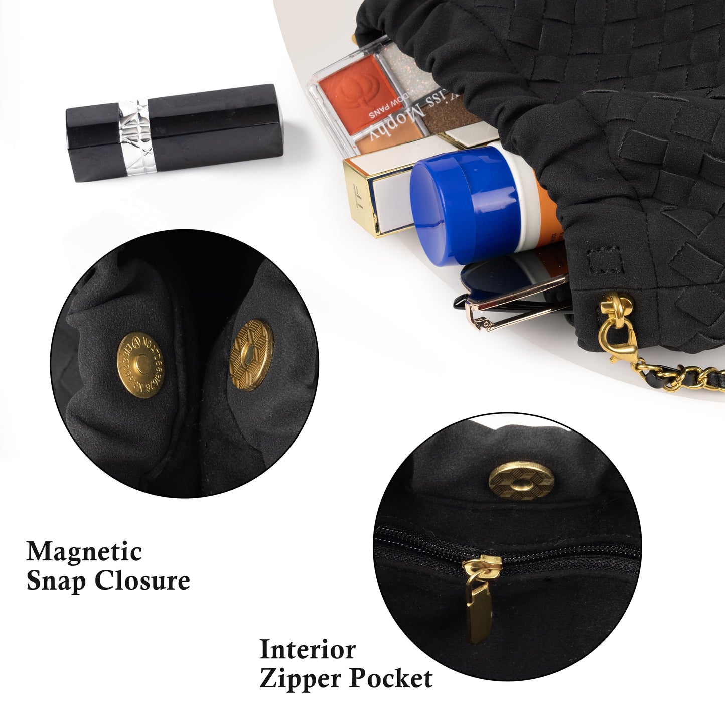 Joryin Woven Women's Crossbody Bag & Evening Purse, Trendy Dumpling Clutch & Hobo Cloud Shoulder Bag Trendy Dumpling Clutch