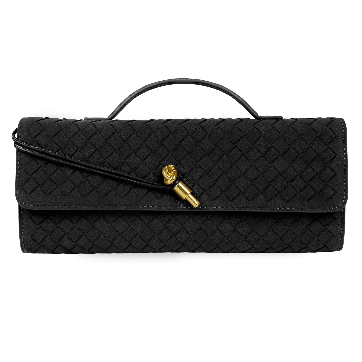 Joryin Woven Purse for Women Evening Clutch Woven Leather Handbags Suede Crossbody Bag Purse Formal Evening Bag