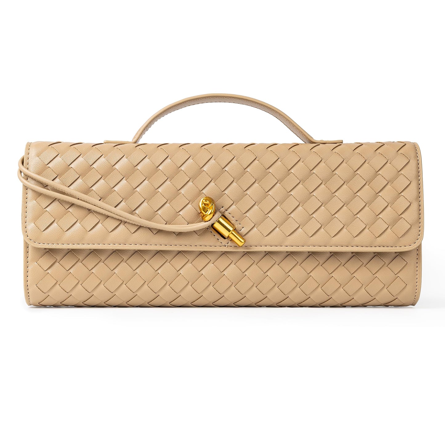 Joryin Woven Purse for Women Evening Clutch Woven Leather Handbags Crossbody Bag Purse Formal Evening Bag, Vegan Leather