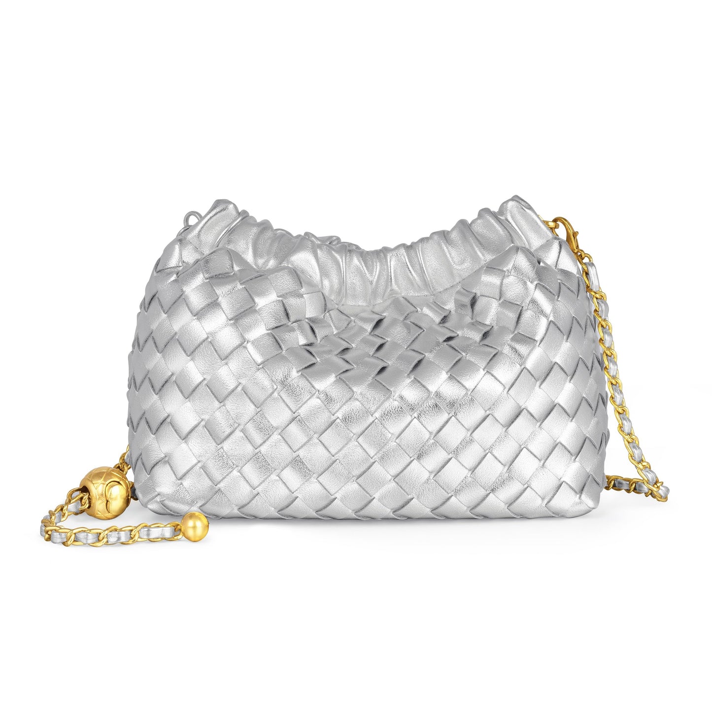 Joryin Woven Women's Crossbody Bag & Evening Purse, Trendy Dumpling Clutch & Hobo Cloud Shoulder Bag Trendy Dumpling Clutch