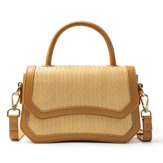 Joryin Straw Crossbody Purse for Women. Woven Top Handle Bag Hobo Handbag Flap Small Straw Beach Bag for Summer