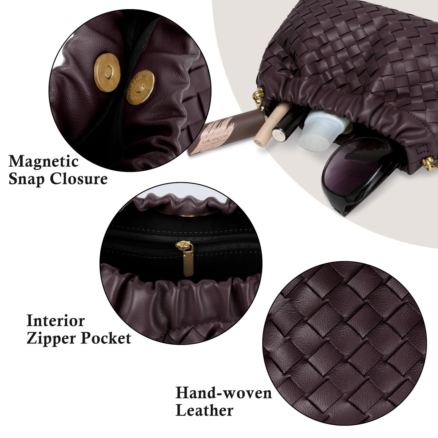 Small Crossbody Bag For Women Trendy.Dumpling Bag Clutch Purse For Women Evening Bag Cloud Purse Vegan Leather Hobo Bag