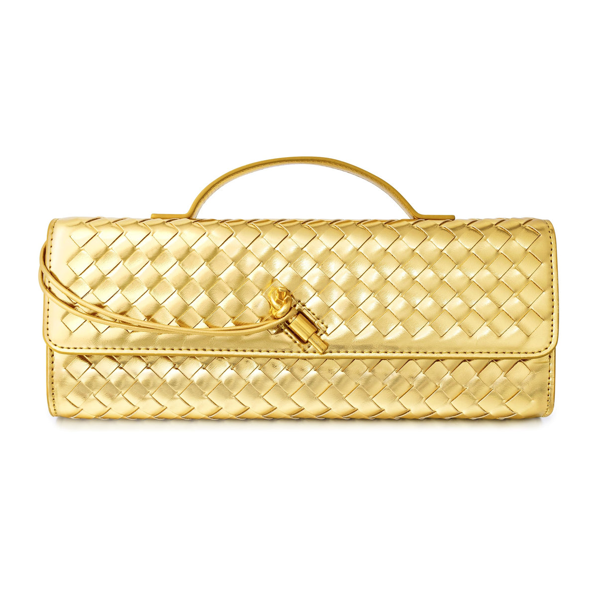Joryin Woven Purse for Women Evening Clutch Woven Leather Handbags Crossbody Bag Purse Formal Evening Bag, Vegan Leather