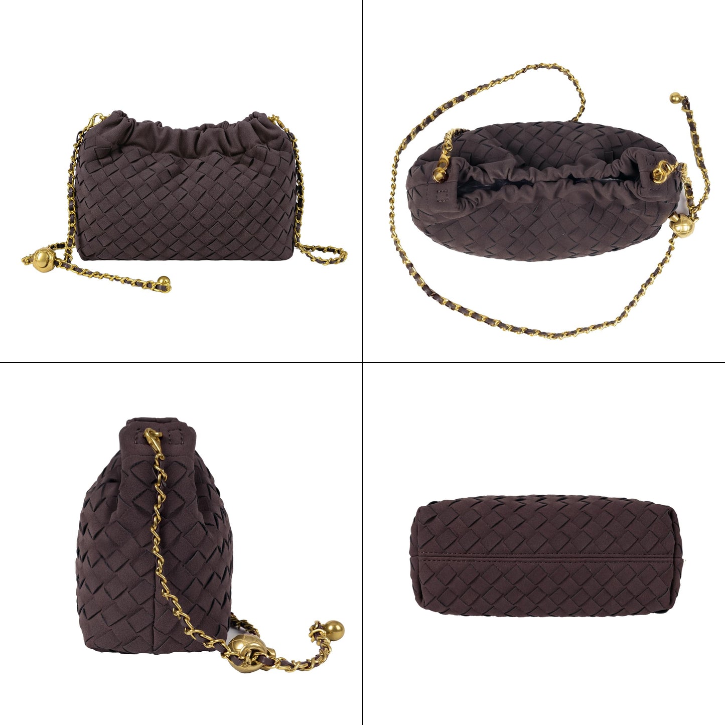 Joryin Woven Women's Crossbody Bag & Evening Purse, Trendy Dumpling Clutch & Hobo Cloud Shoulder Bag Trendy Dumpling Clutch