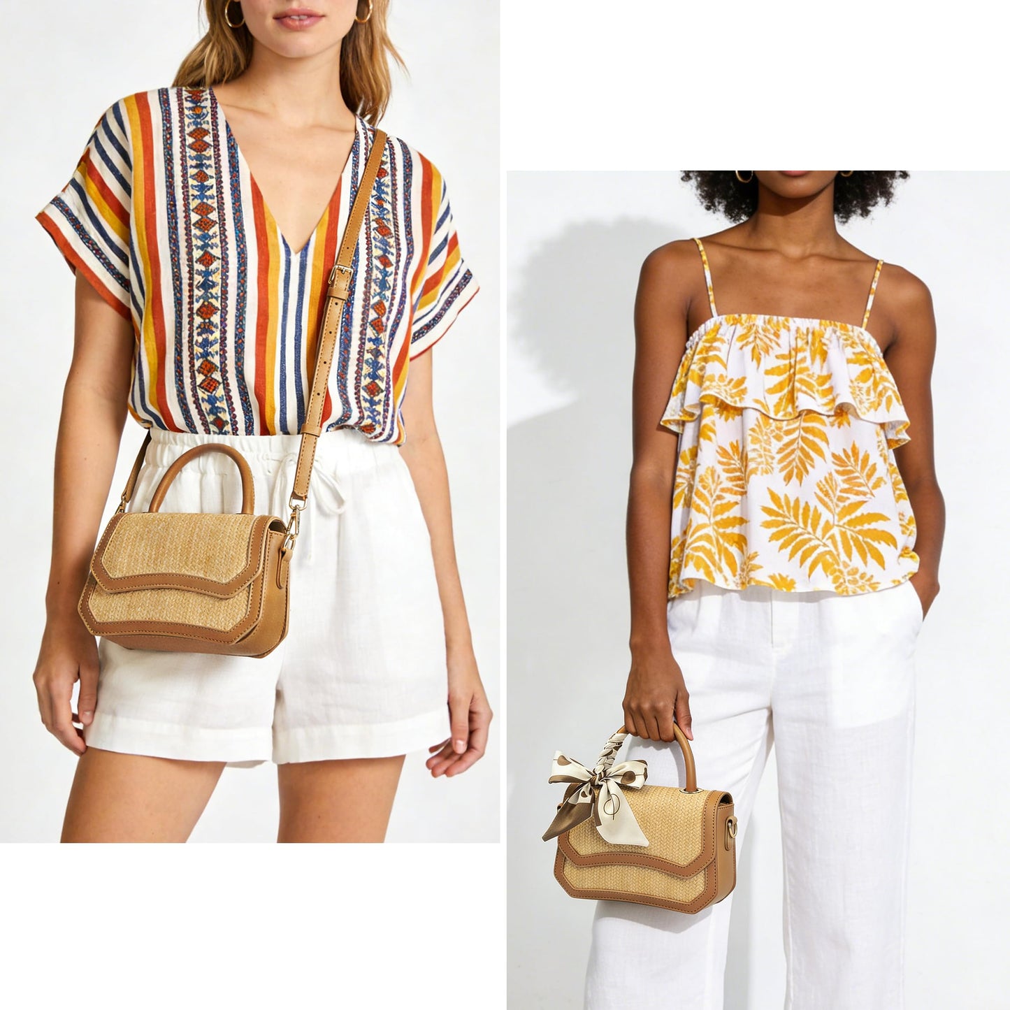 Joryin Straw Crossbody Purse for Women. Woven Top Handle Bag Hobo Handbag Flap Small Straw Beach Bag for Summer