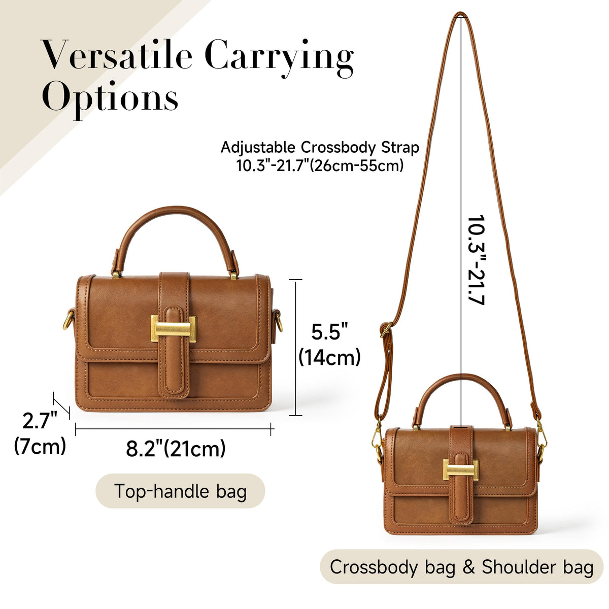 Joryin Crossbody Bag for Women. Top Handle Bag Small Purse Shoulder Handbag
