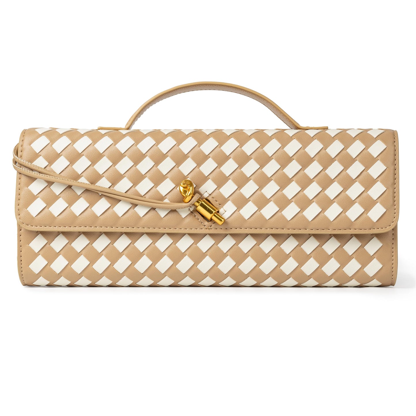 Joryin Woven Purse for Women Evening Clutch Woven Leather Handbags Crossbody Bag Purse Formal Evening Bag, Vegan Leather