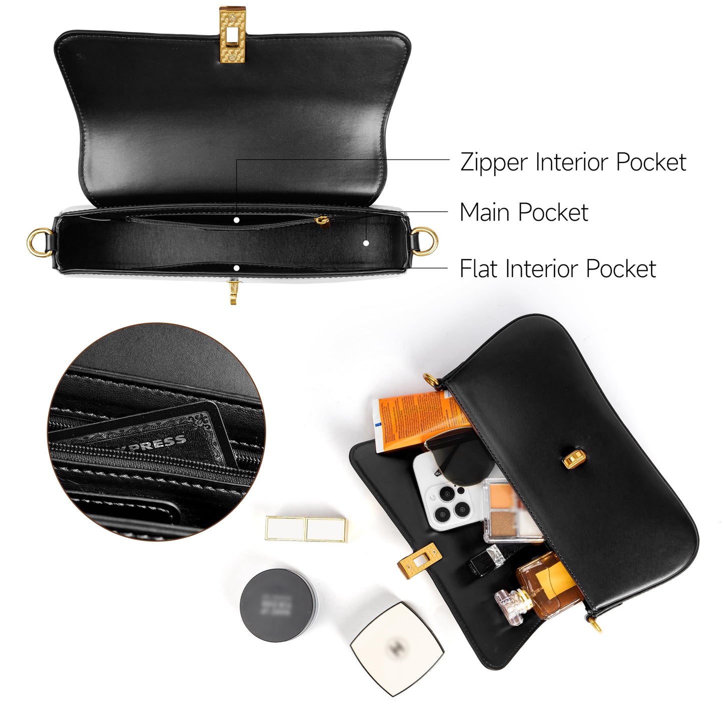 Joryin Shoulder Bag Flap Crossbody Bag for Women Hobo Handbag Clutch Underarm Bag Tote Bag