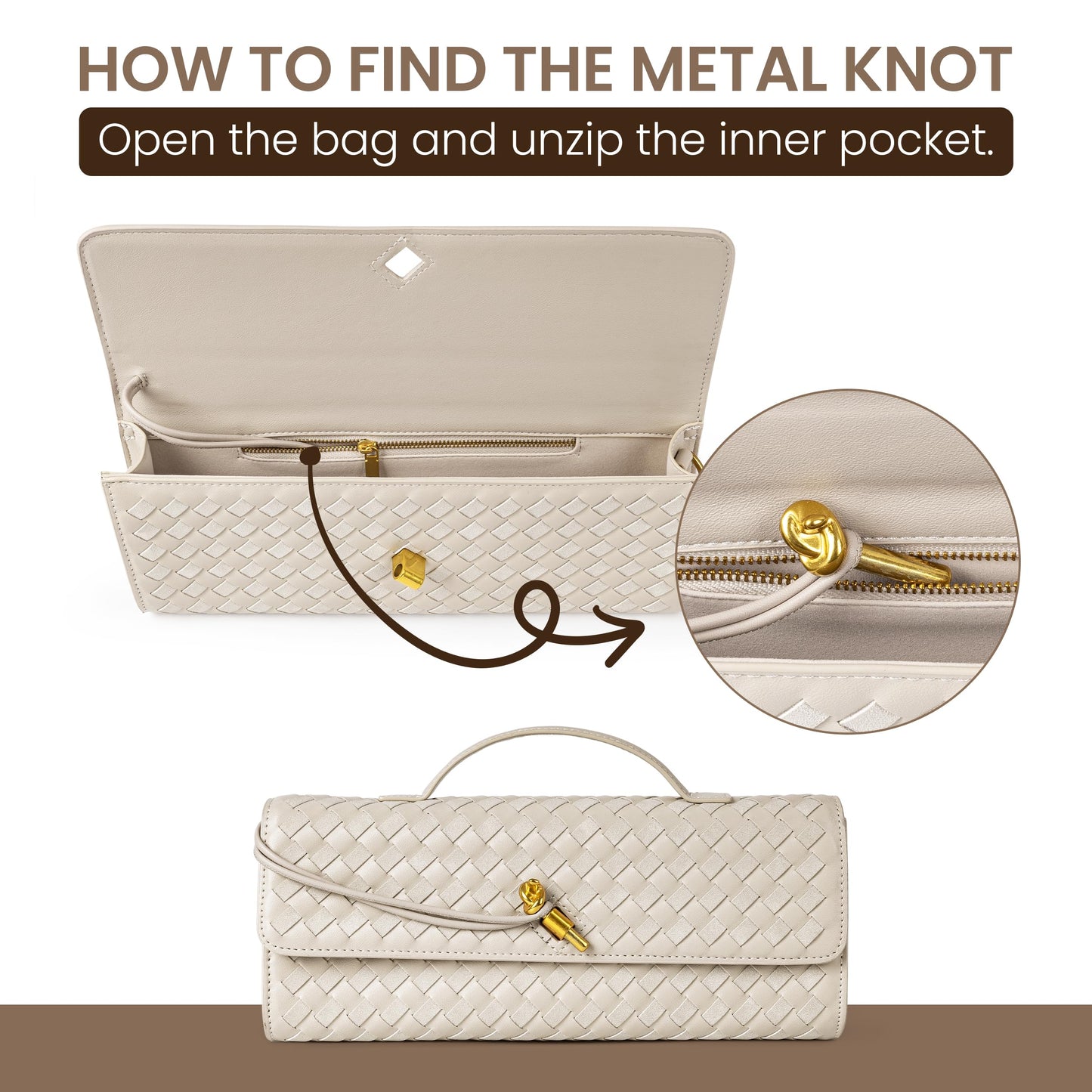 Joryin Woven Purse for Women Evening Clutch Woven Leather Handbags Crossbody Bag Purse Formal Evening Bag, Vegan Leather