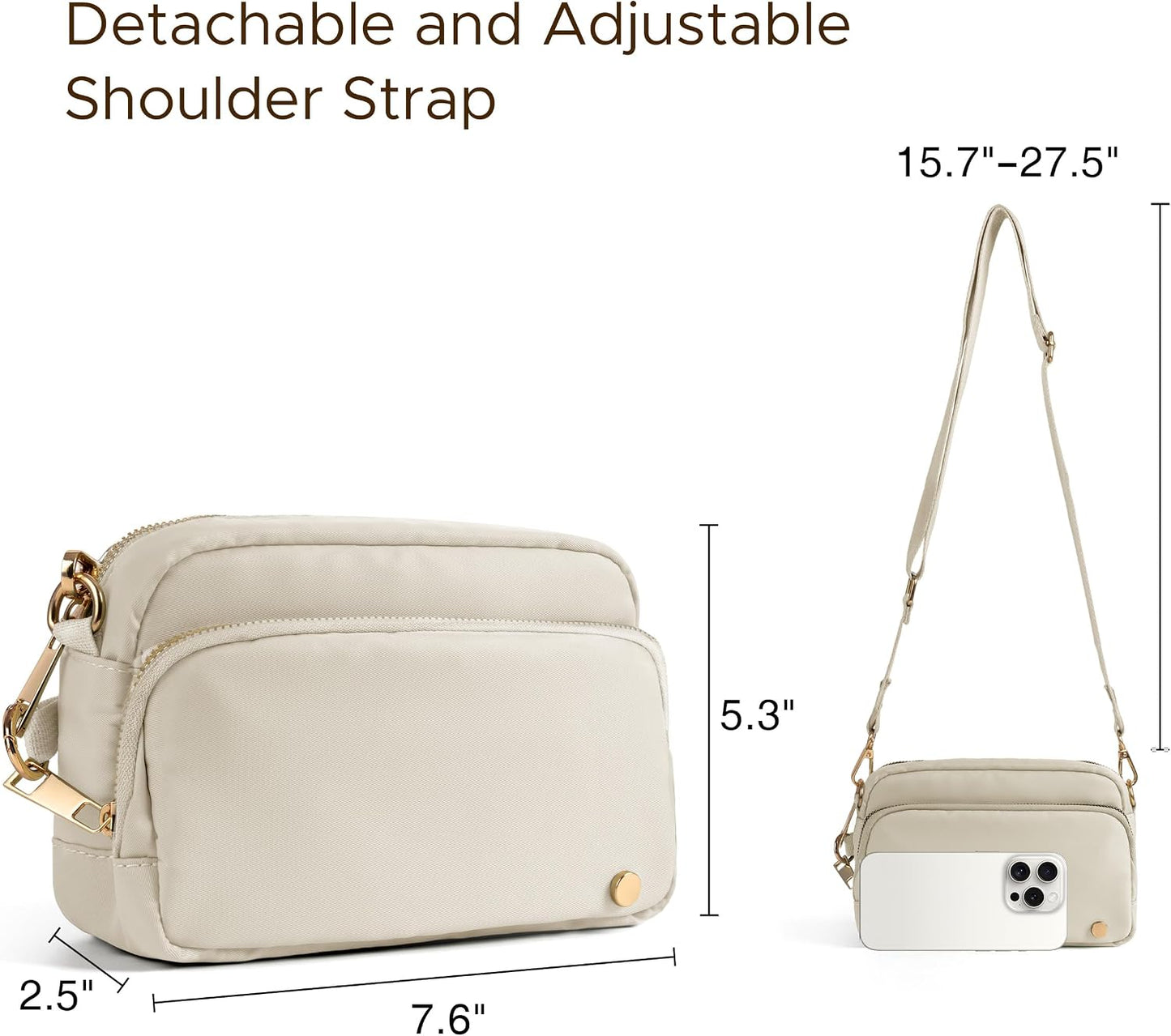 Joryin Anti Theft Crossbody Bag for Women, Slash-resistant RFID Blocking Travel Purses, 1.35L/3L Shoulder Bag, Nylon