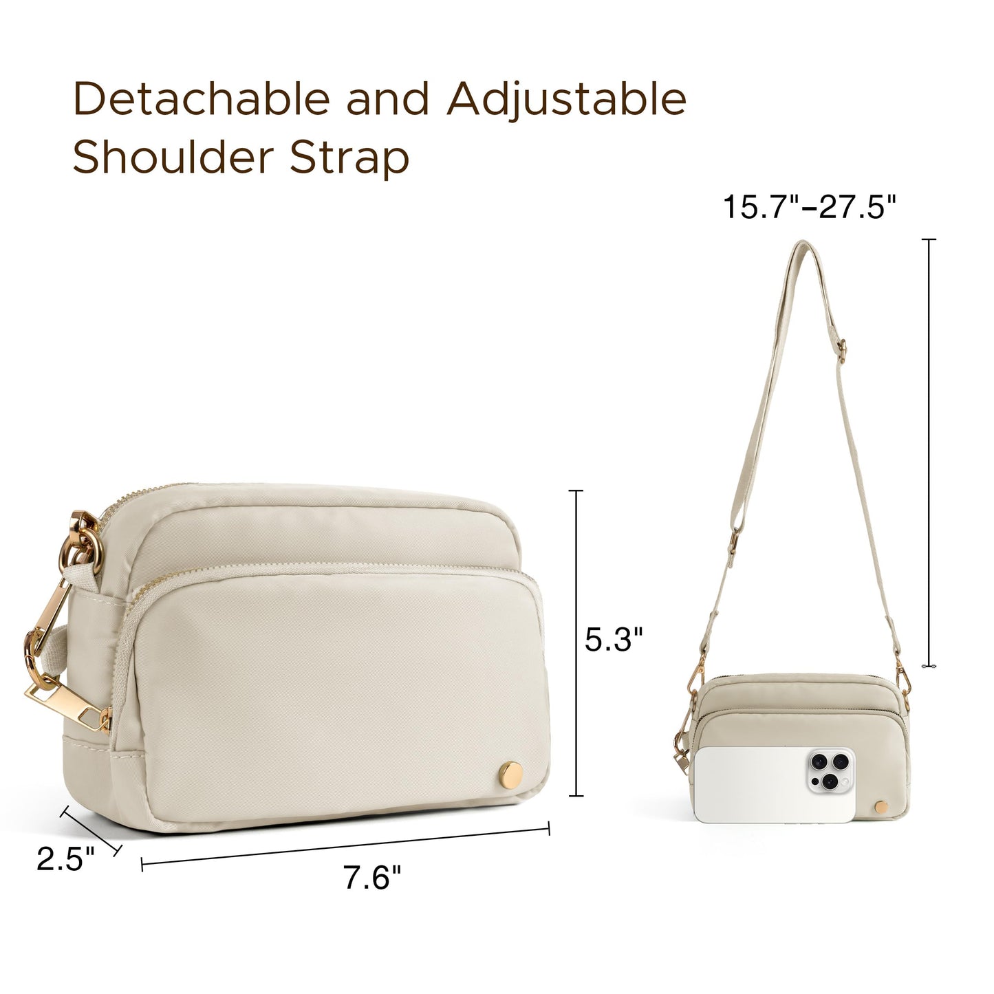 Joryin Anti Theft Crossbody Bag for Women, Slash-resistant RFID Blocking Travel Purses, Small Shoulder Bag Handbag, Nylon