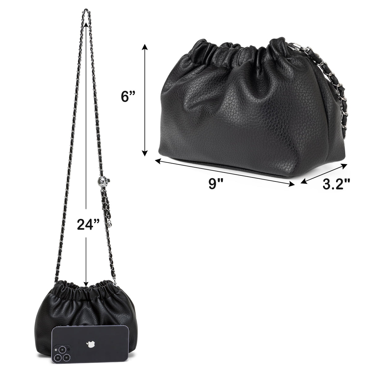 Joryin Trendy Dumpling Women's Crossbody Bag - Evening Clutch Vegan & Genuine Leather Hobo Cloud Purse