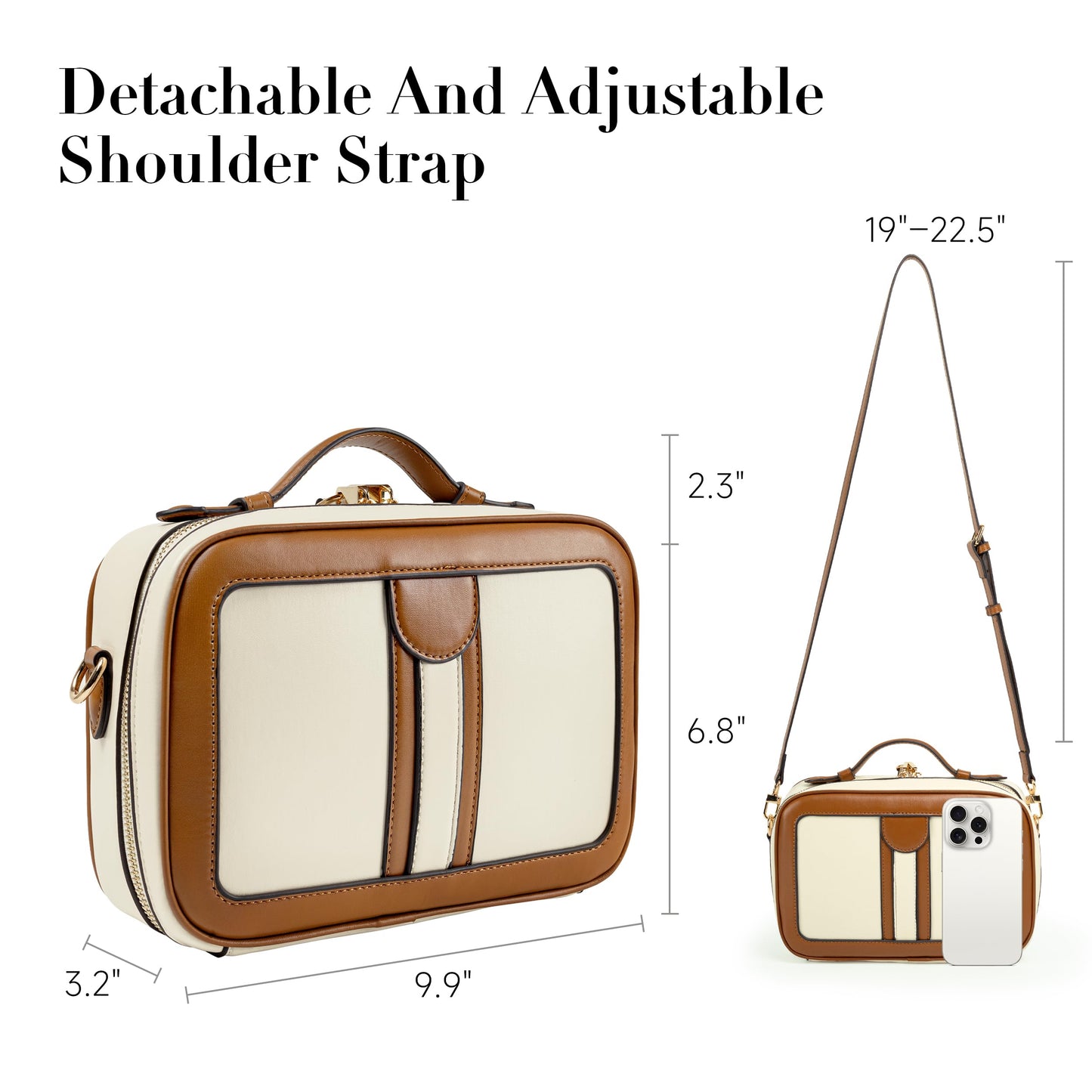Anti Theft Crossbody Bag for Women Trendy, Rfid Blocking Crossbody Purse Travel Bag Top Handle Small Shoulder Handbag Brown Peach
