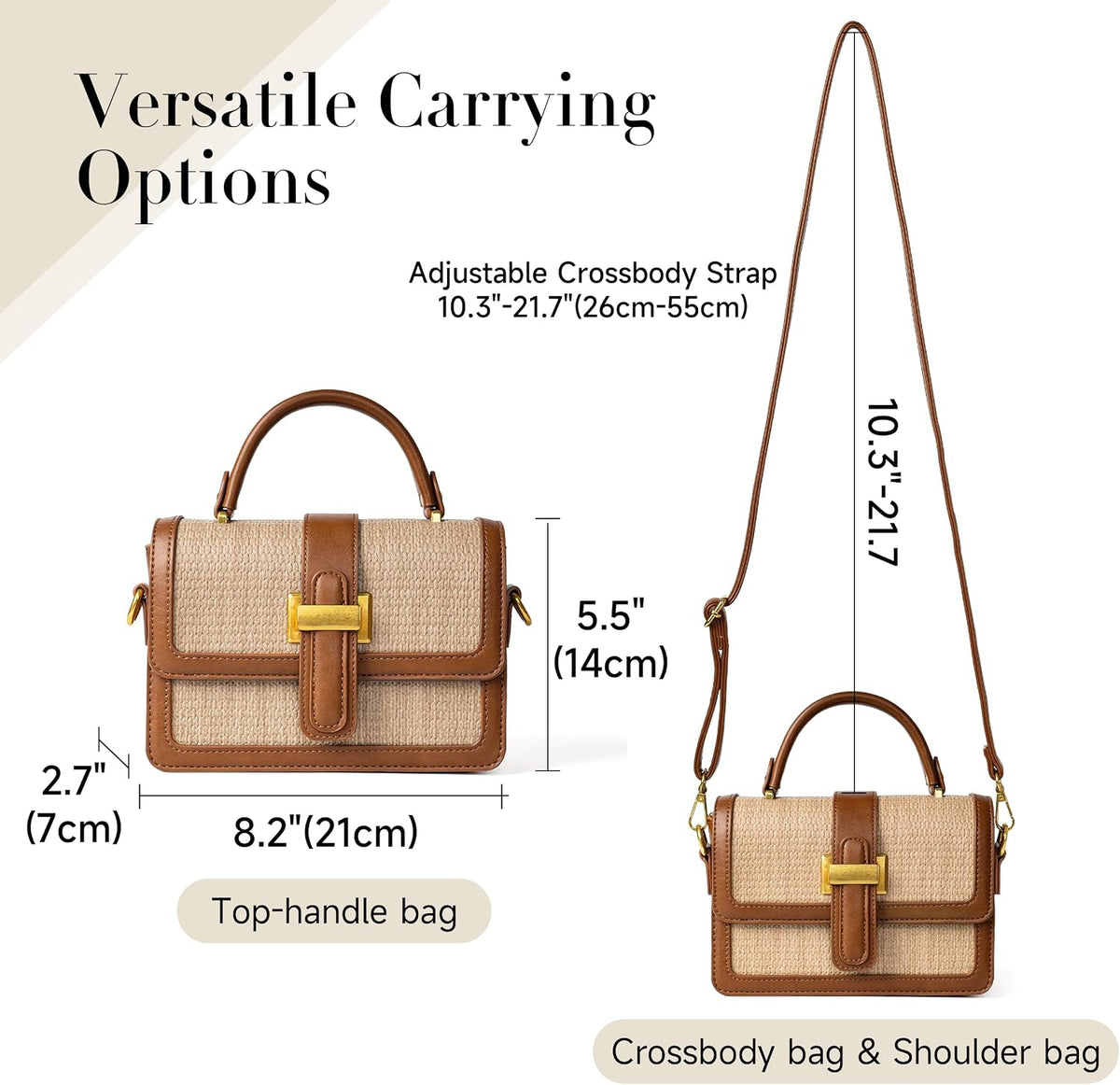 Joryin Crossbody Bag for Women. Top Handle Bag Small Purse Shoulder Handbag