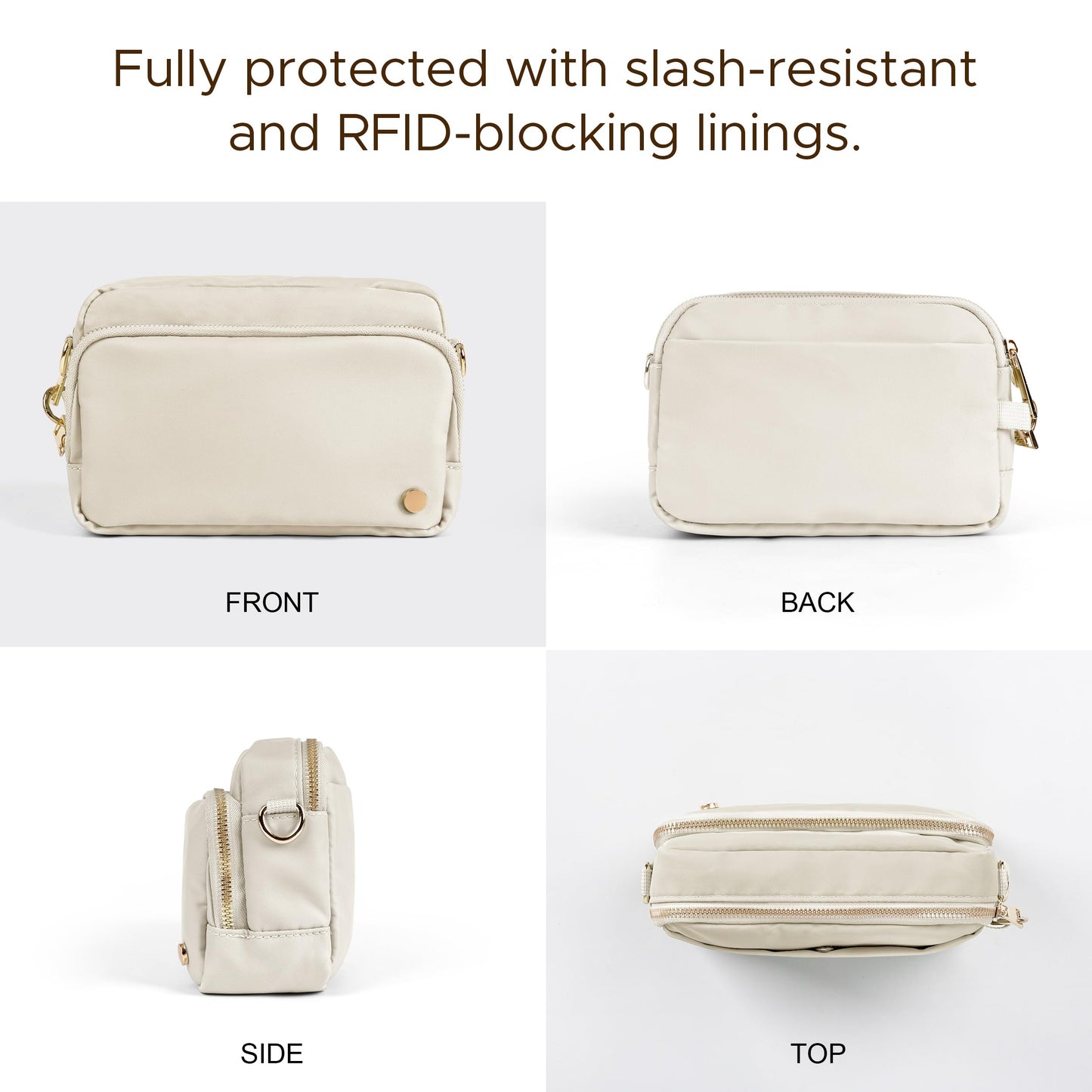 Joryin Anti Theft Crossbody Bag for Women, Slash-resistant RFID Blocking Travel Purses, Small Shoulder Bag Handbag, Nylon