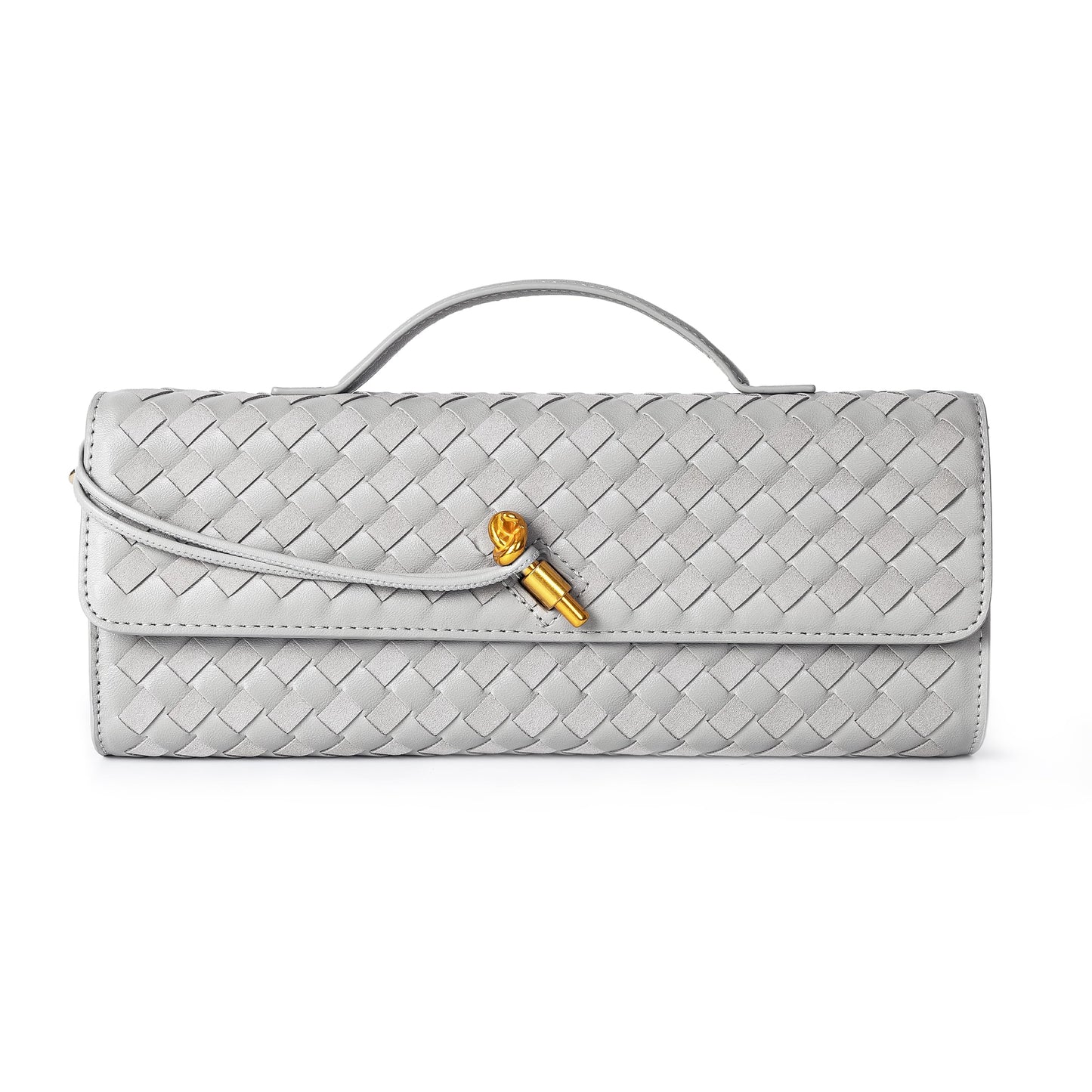 Joryin Woven Purse for Women Evening Clutch Woven Leather & Suede Handbags Crossbody Bag Suede Purse Formal Evening Bag