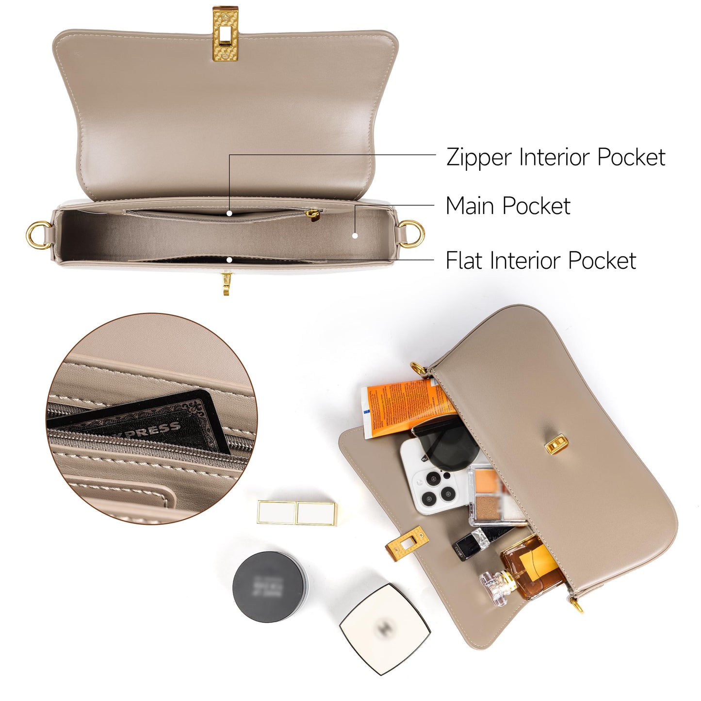 Joryin Shoulder Bag Flap Crossbody Bag for Women Hobo Handbag Clutch Underarm Bag Tote Bag