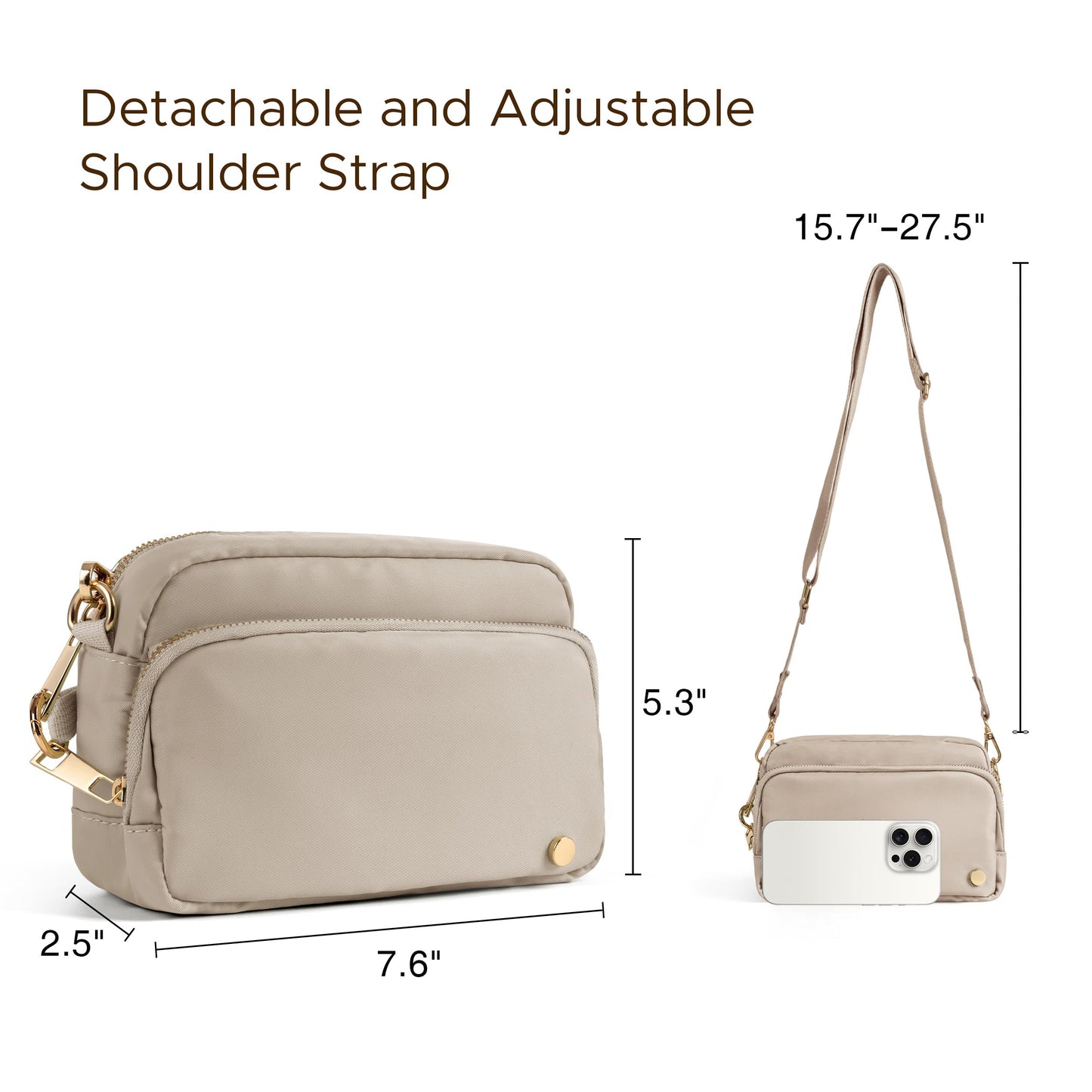 Joryin Anti Theft Crossbody Bag for Women, Slash-resistant RFID Blocking Travel Purses, 1.35L/3L Shoulder Bag, Nylon