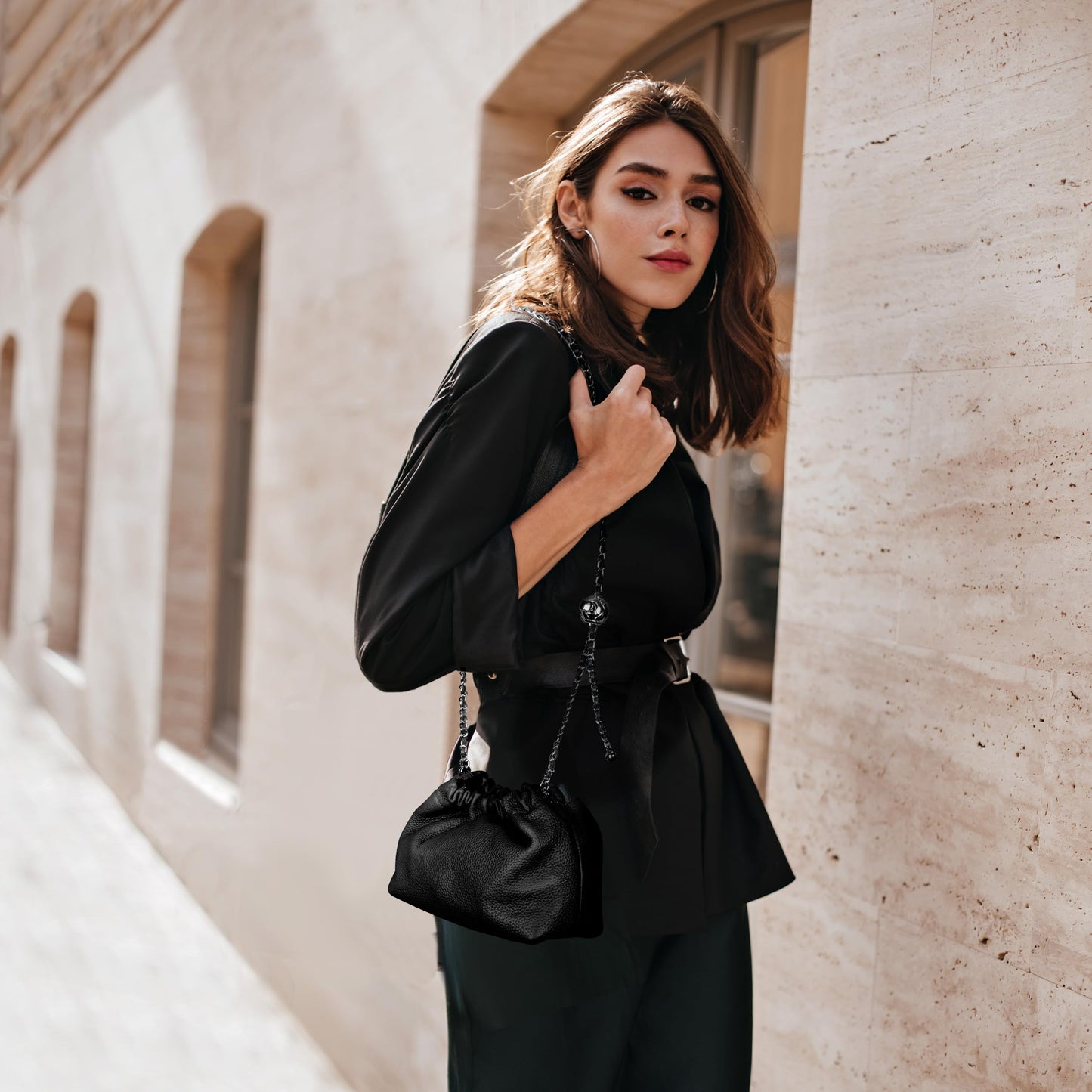 Joryin Trendy Dumpling Women's Crossbody Bag - Evening Clutch Vegan & Genuine Leather Hobo Cloud Purse