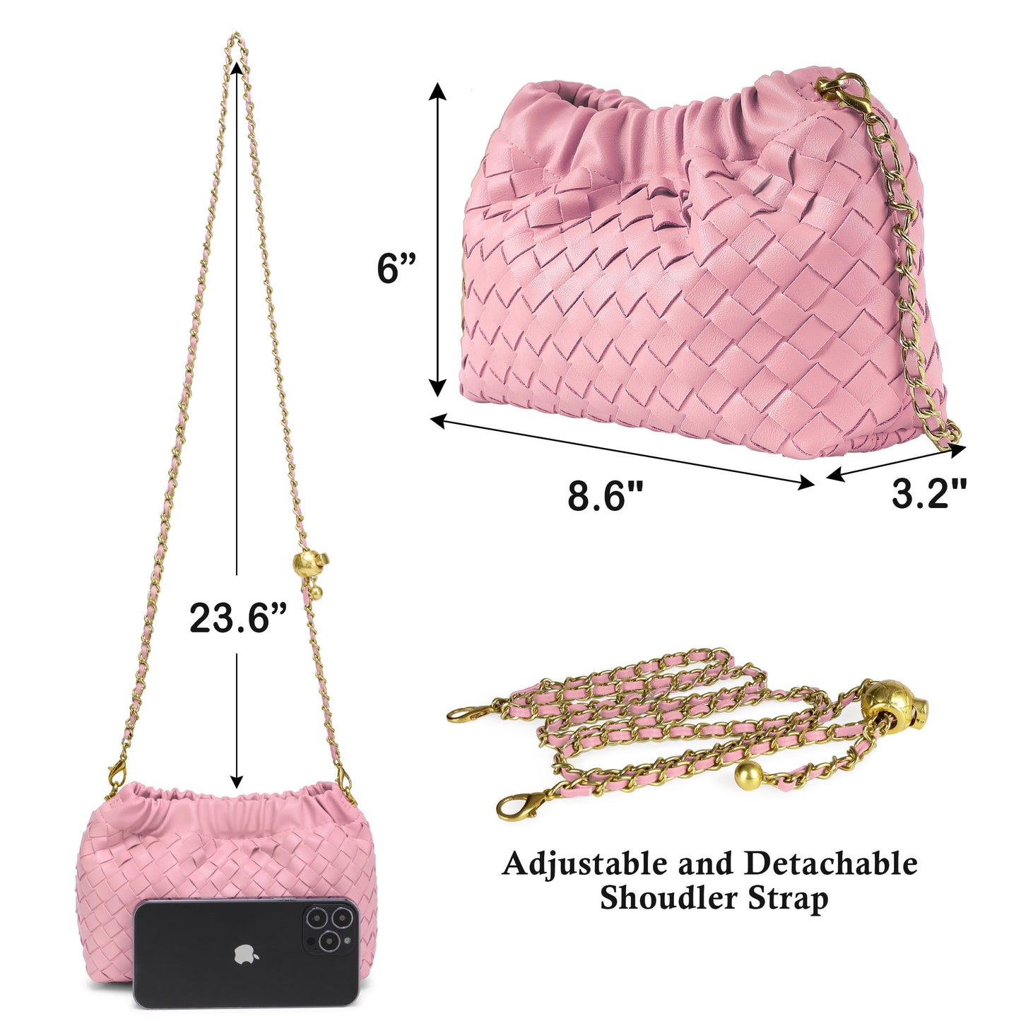 Small Crossbody Bag For Women Trendy.Dumpling Bag Clutch Purse For Women Evening Bag Cloud Purse Vegan Leather Hobo Bag