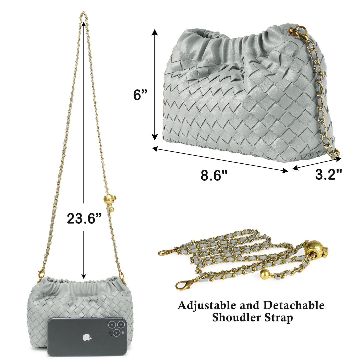 Small Crossbody Bag For Women Trendy.Dumpling Bag Clutch Purse For Women Evening Bag Cloud Purse Vegan Leather Hobo Bag