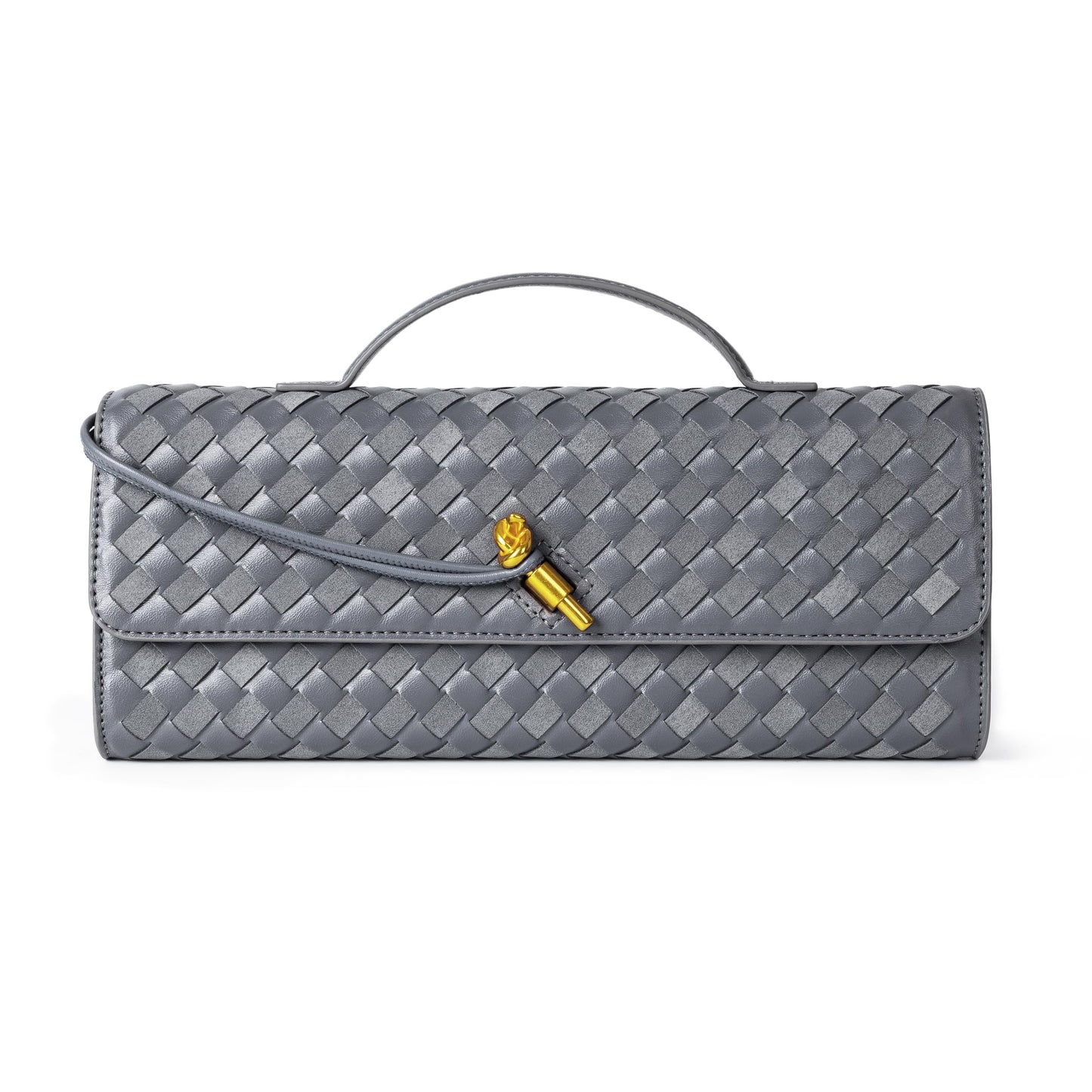 Joryin Woven Purse for Women Evening Clutch Woven Leather & Suede Handbags Crossbody Bag Suede Purse Formal Evening Bag