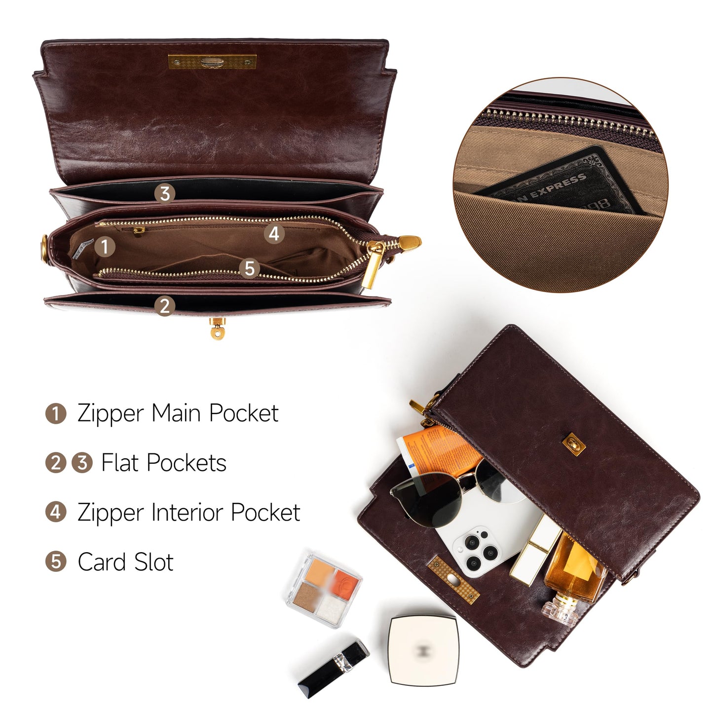 Joryin Shoulder Bag Flap Crossbody Bag for Women Small Purses Clutch Handbag Underarm Bag Tote Bag
