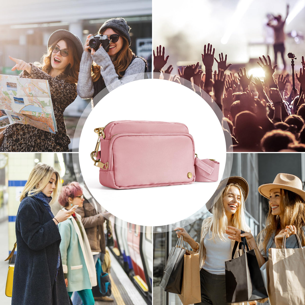 Joryin Anti Theft Crossbody Bag for Women, Slash-resistant RFID Blocking Travel Purses, 1.35L/3L Shoulder Bag, Nylon