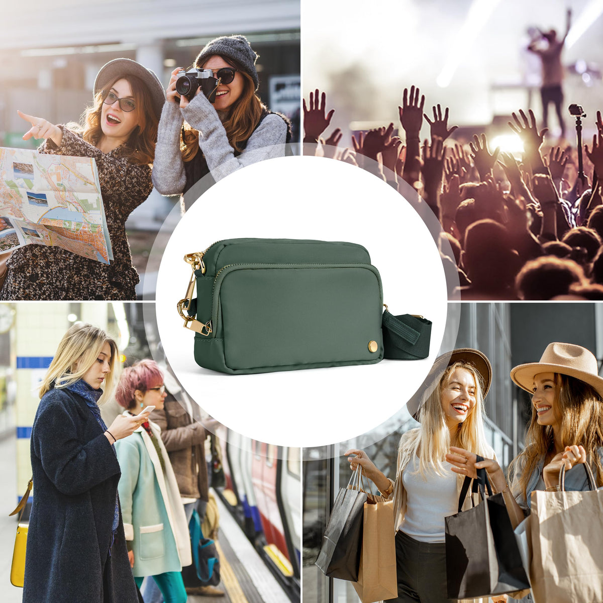 Joryin Anti Theft Crossbody Bag for Women, Slash-resistant RFID Blocking Travel Purses, 1.35L/3L Shoulder Bag, Nylon